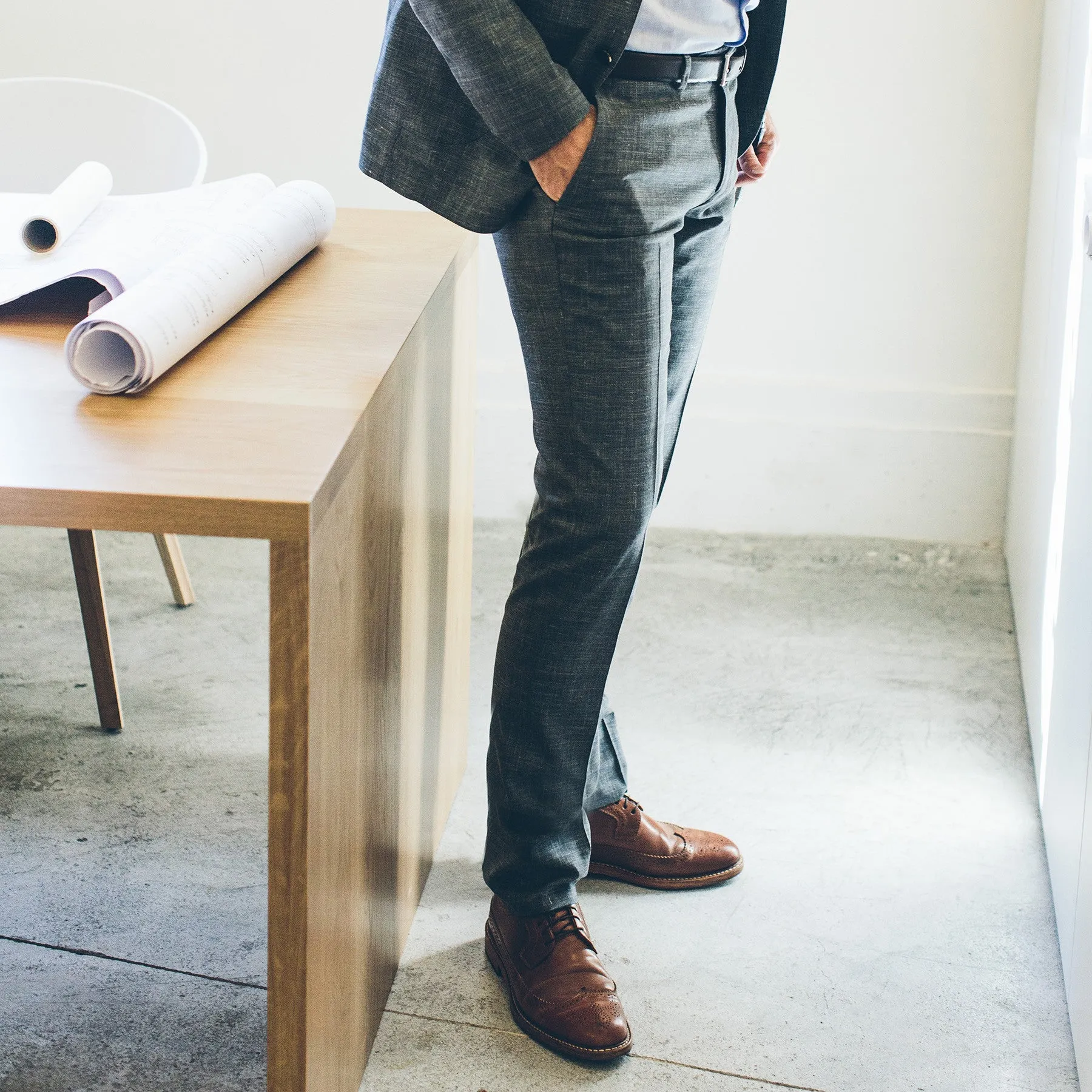 The Telegraph Trouser in Charcoal sold by Taylor Stitch product image thumbnail 2