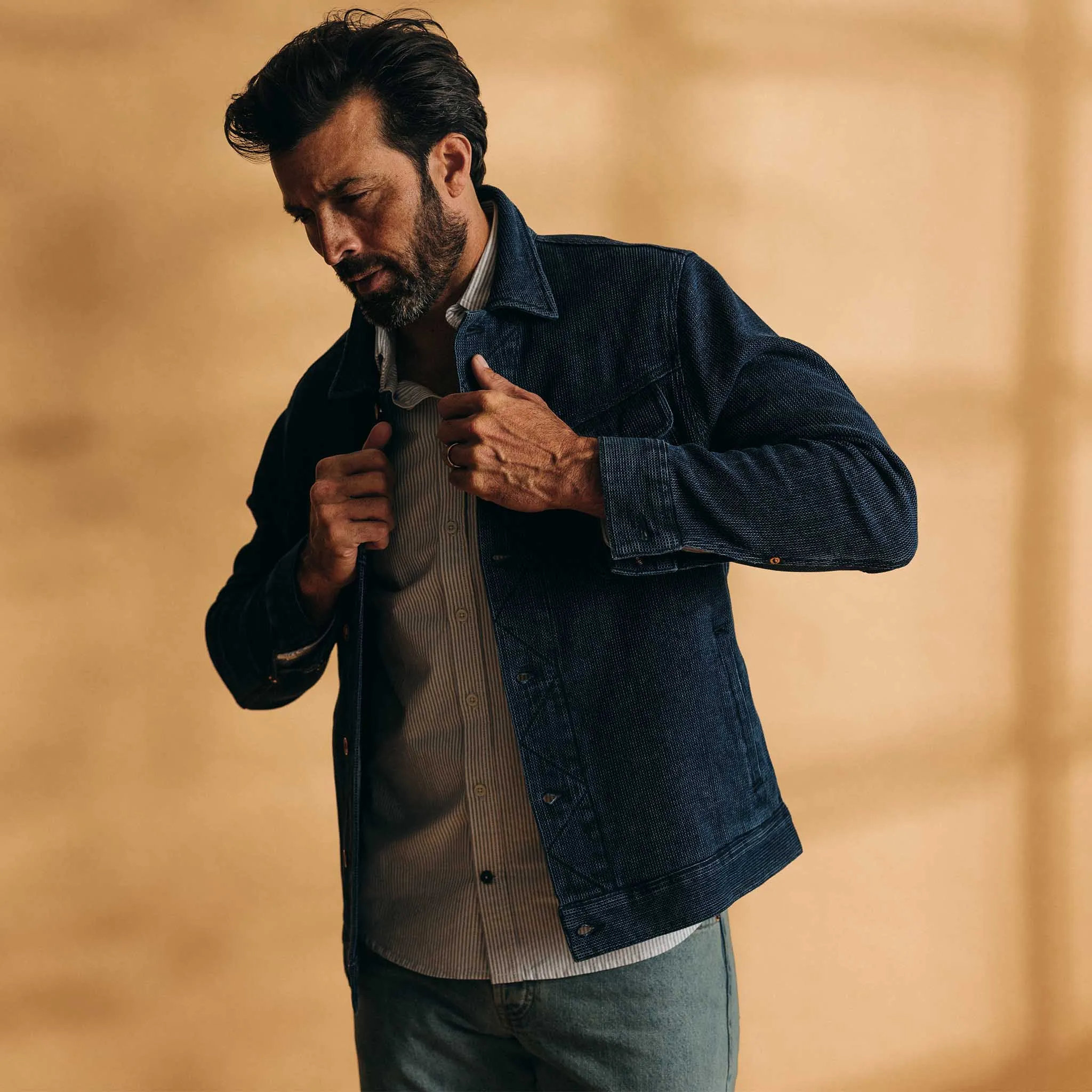 The Long Haul Jacket in Indigo Waffle sold by Taylor Stitch product image thumbnail 2