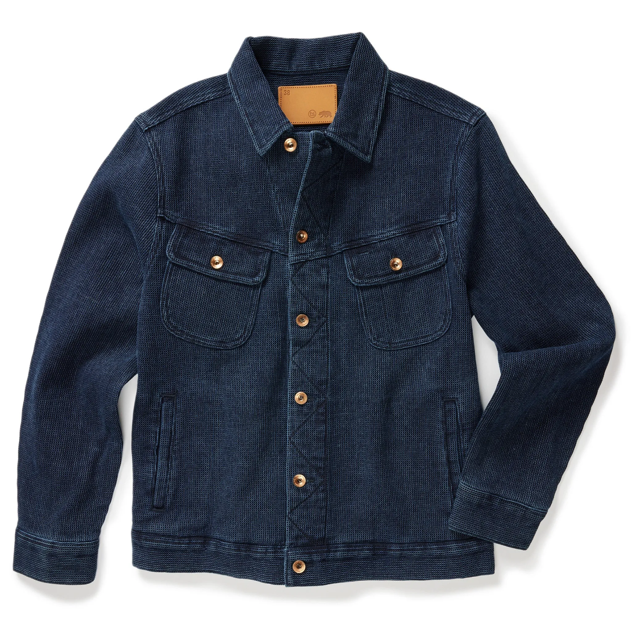 The Long Haul Jacket in Indigo Waffle sold by Taylor Stitch