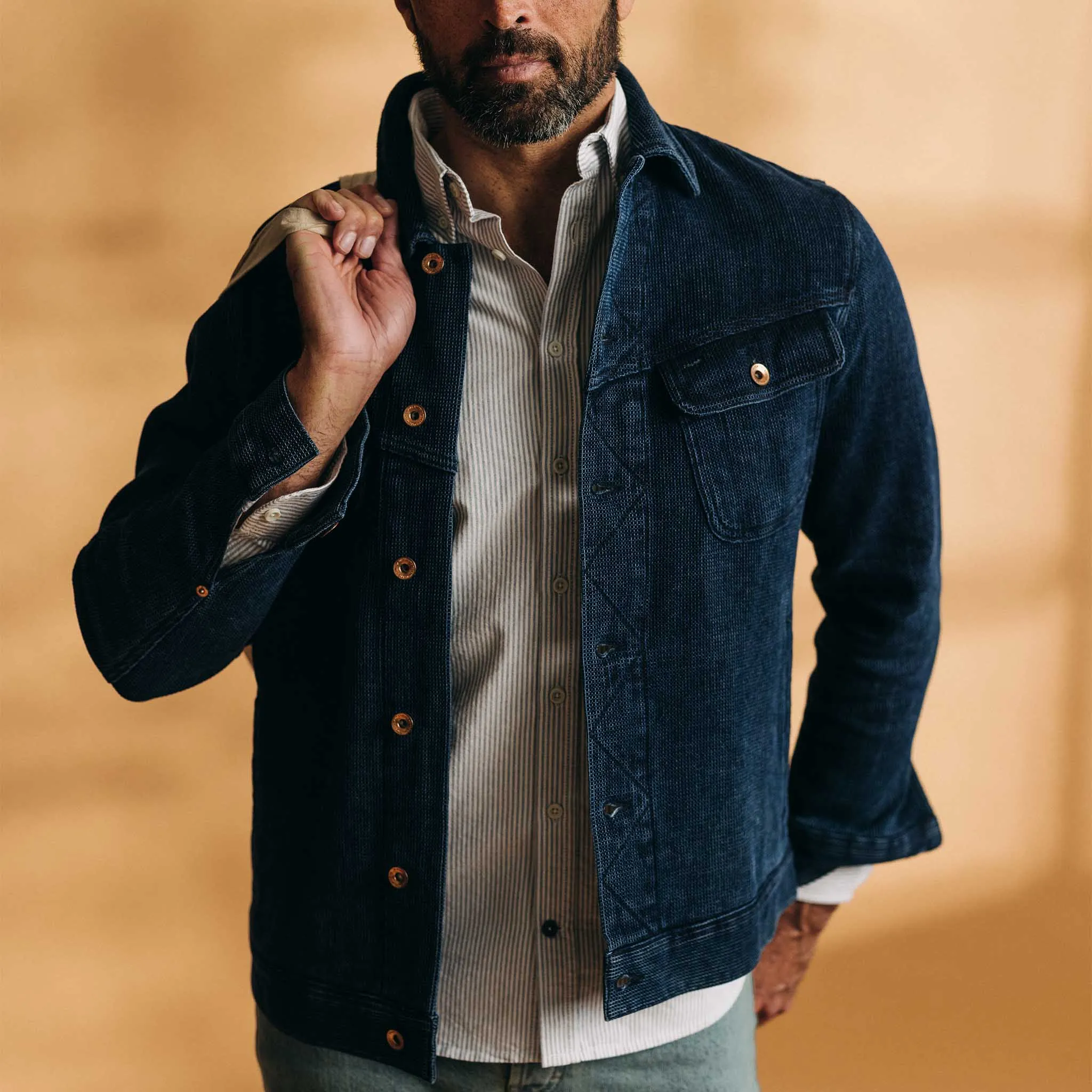 The Long Haul Jacket in Indigo Waffle sold by Taylor Stitch product image thumbnail 4