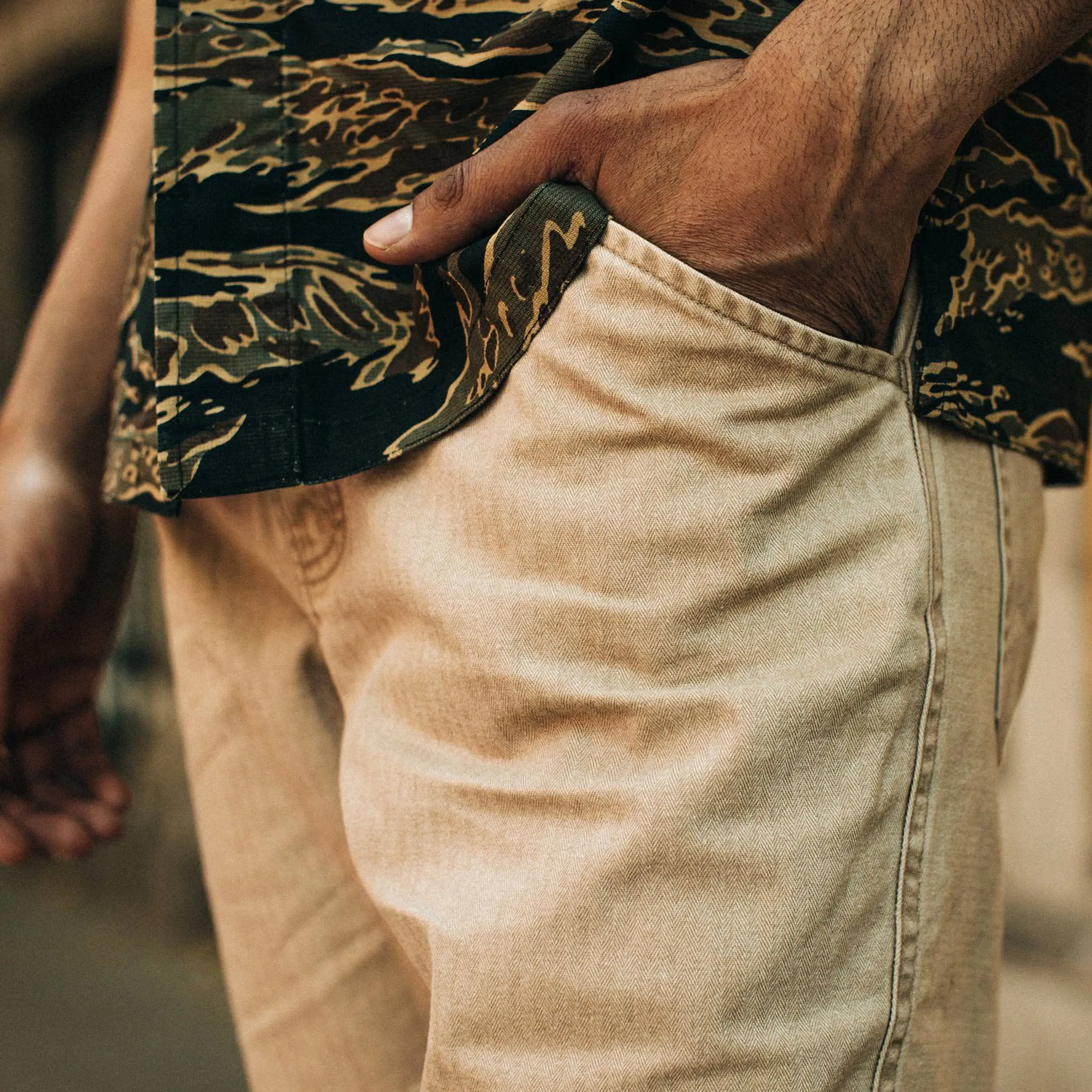 The Camp Pant in Khaki Herringbone sold by Taylor Stitch product image thumbnail 3