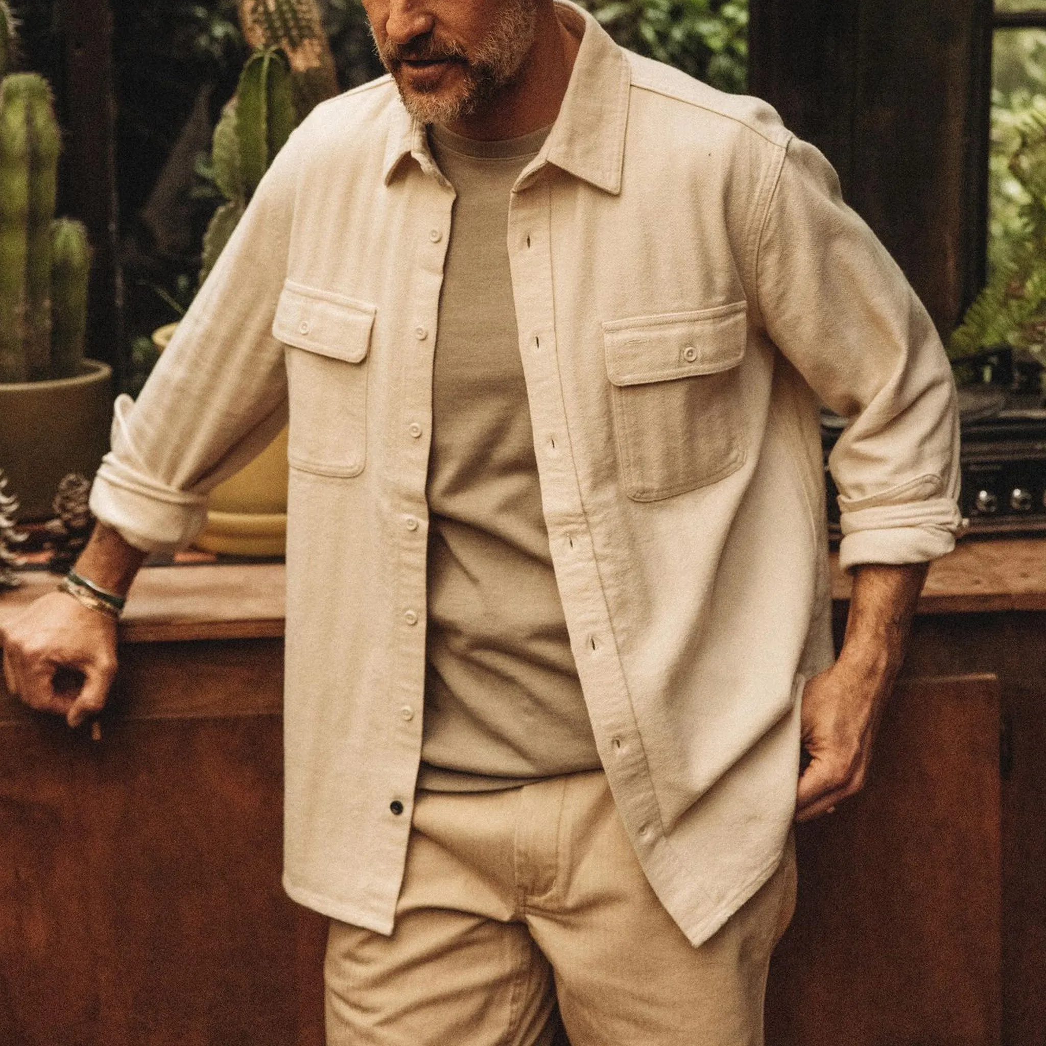 The Ledge Shirt in Oyster Herringbone sold by Taylor Stitch product image thumbnail 4