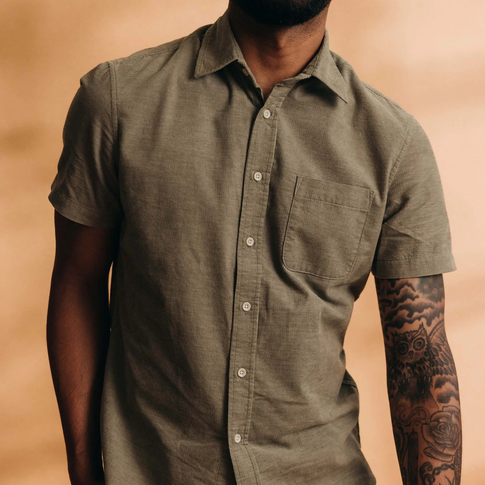 The Short Sleeve California in Heather Moss Cord sold by Taylor Stitch product image thumbnail 3