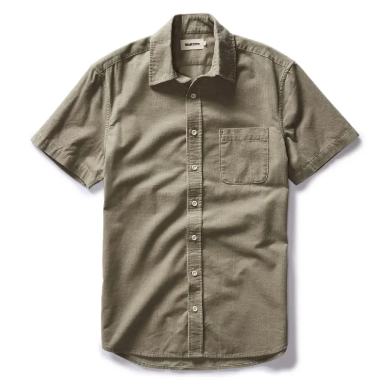 The Short Sleeve California in Heather Moss Cord sold by Taylor Stitch