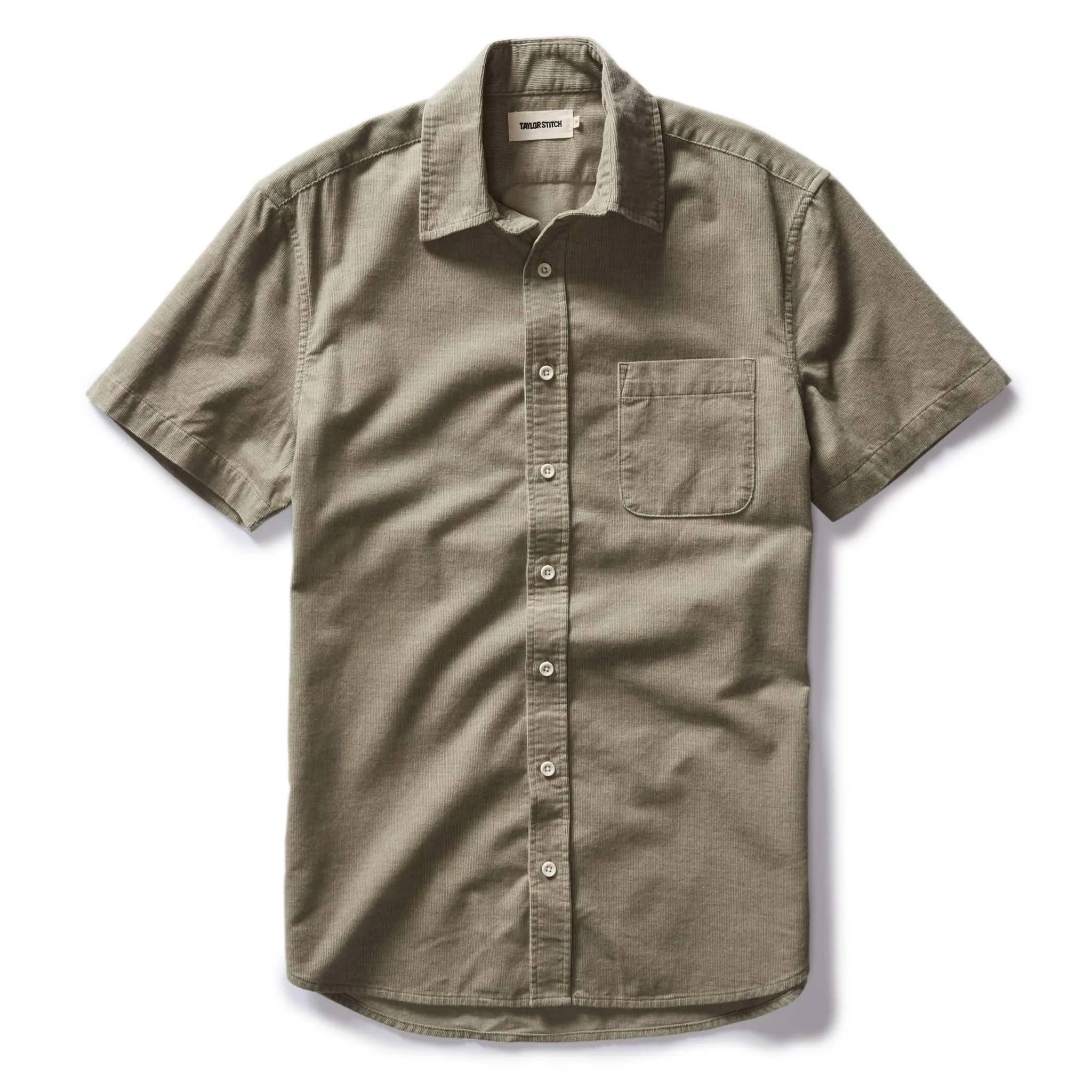 The Short Sleeve California in Heather Moss Cord sold by Taylor Stitch