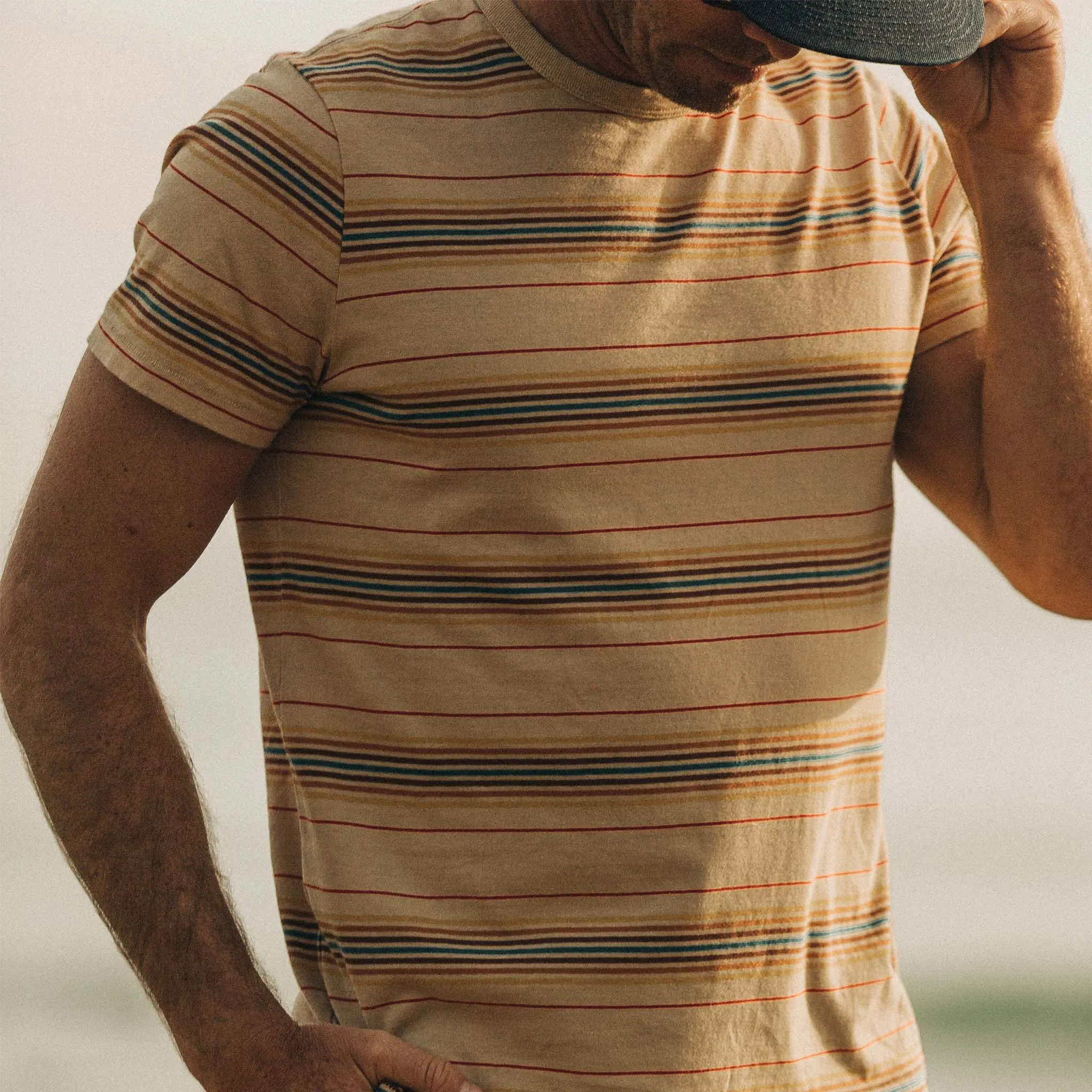 The Organic Cotton Tee in Sand Stripe sold by Taylor Stitch product image thumbnail 3