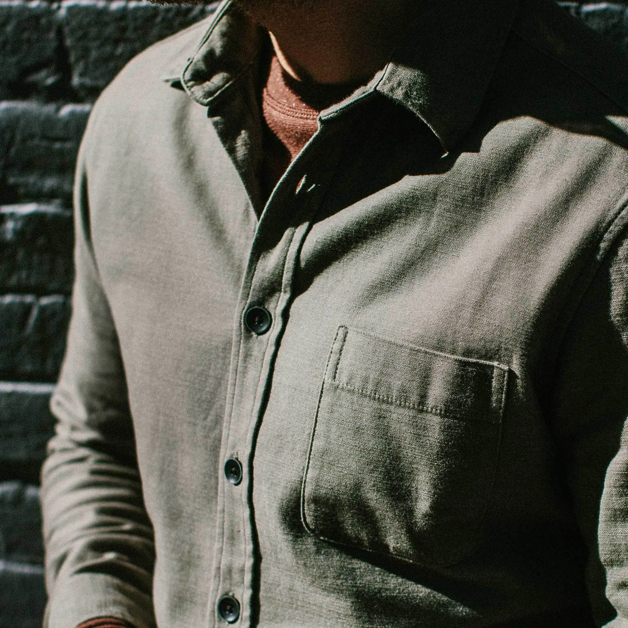 The Mechanic Shirt in Olive Reverse Sateen sold by Taylor Stitch product image thumbnail 3