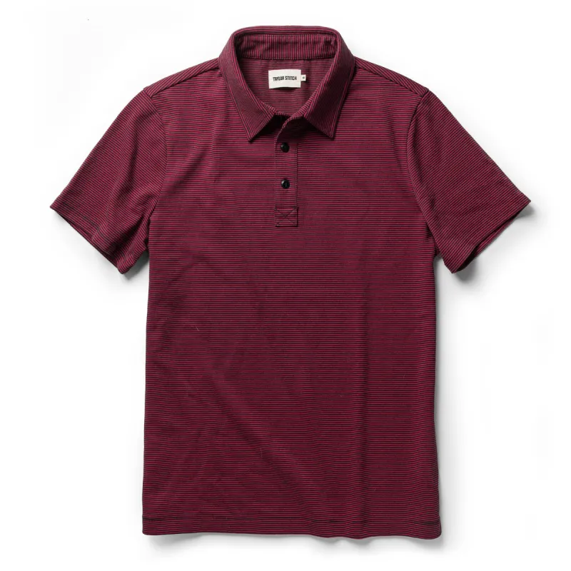 The Heavy Bag Polo in Red Stripe made by Taylor Stitch