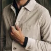 The Ojai Jacket in Oyster Suede sold by Taylor Stitch