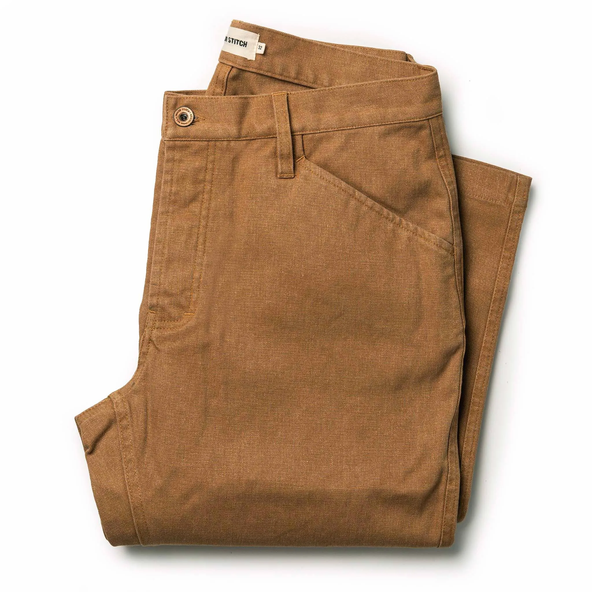 The Camp Pant in Tobacco Boss Duck sold by Taylor Stitch