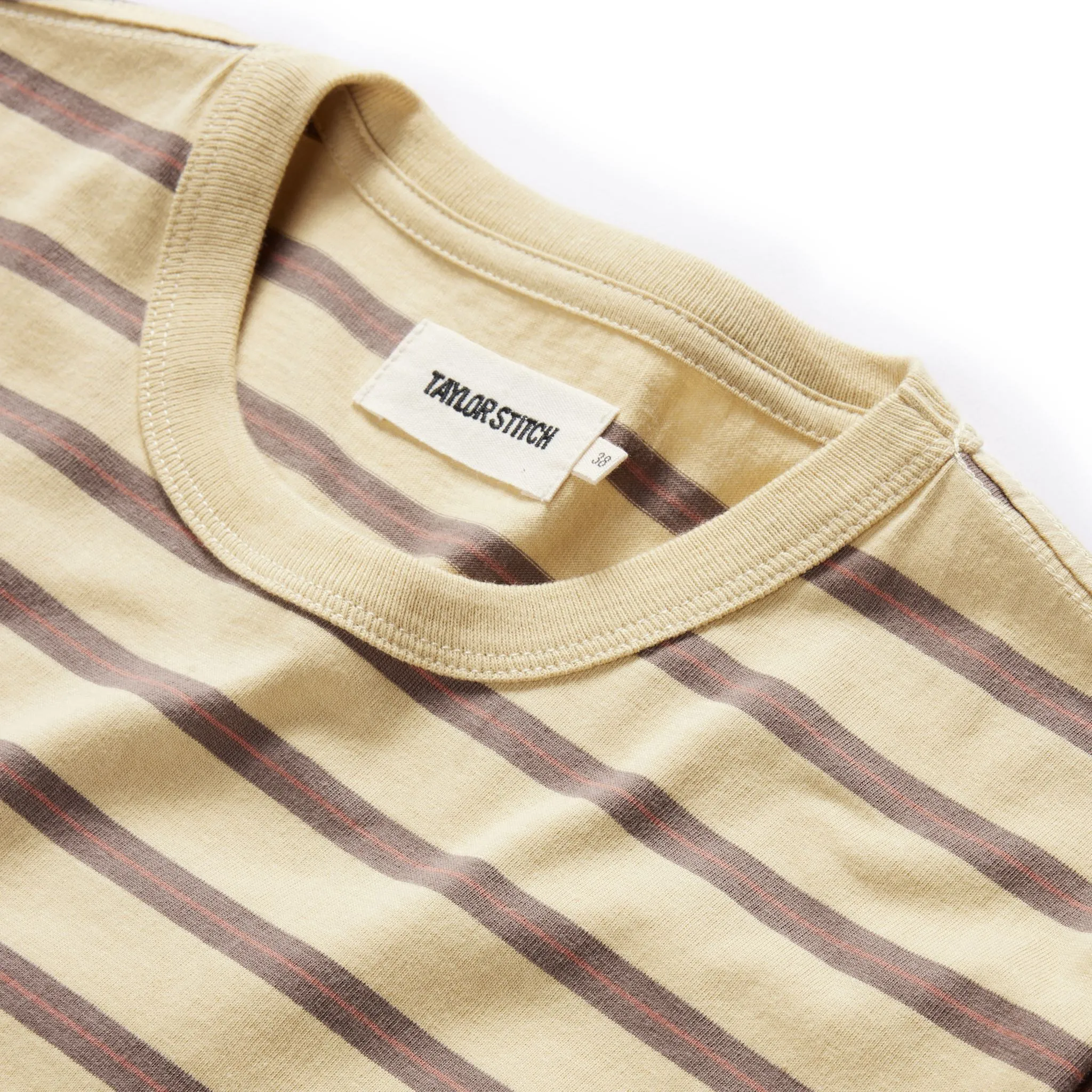 The Organic Cotton Tee in Vintage Gold Stripe sold by Taylor Stitch product image thumbnail 5