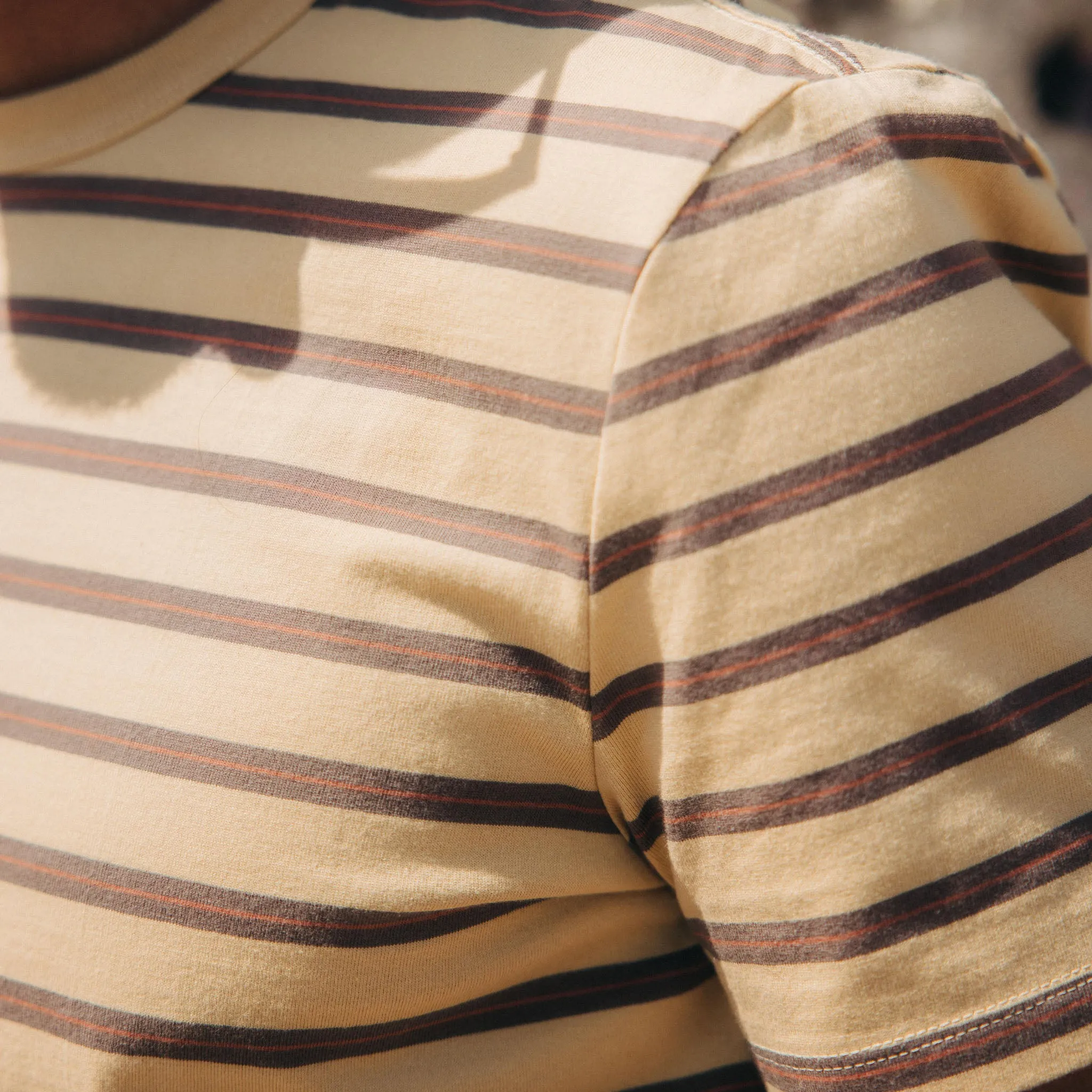 The Organic Cotton Tee in Vintage Gold Stripe sold by Taylor Stitch product image thumbnail 3