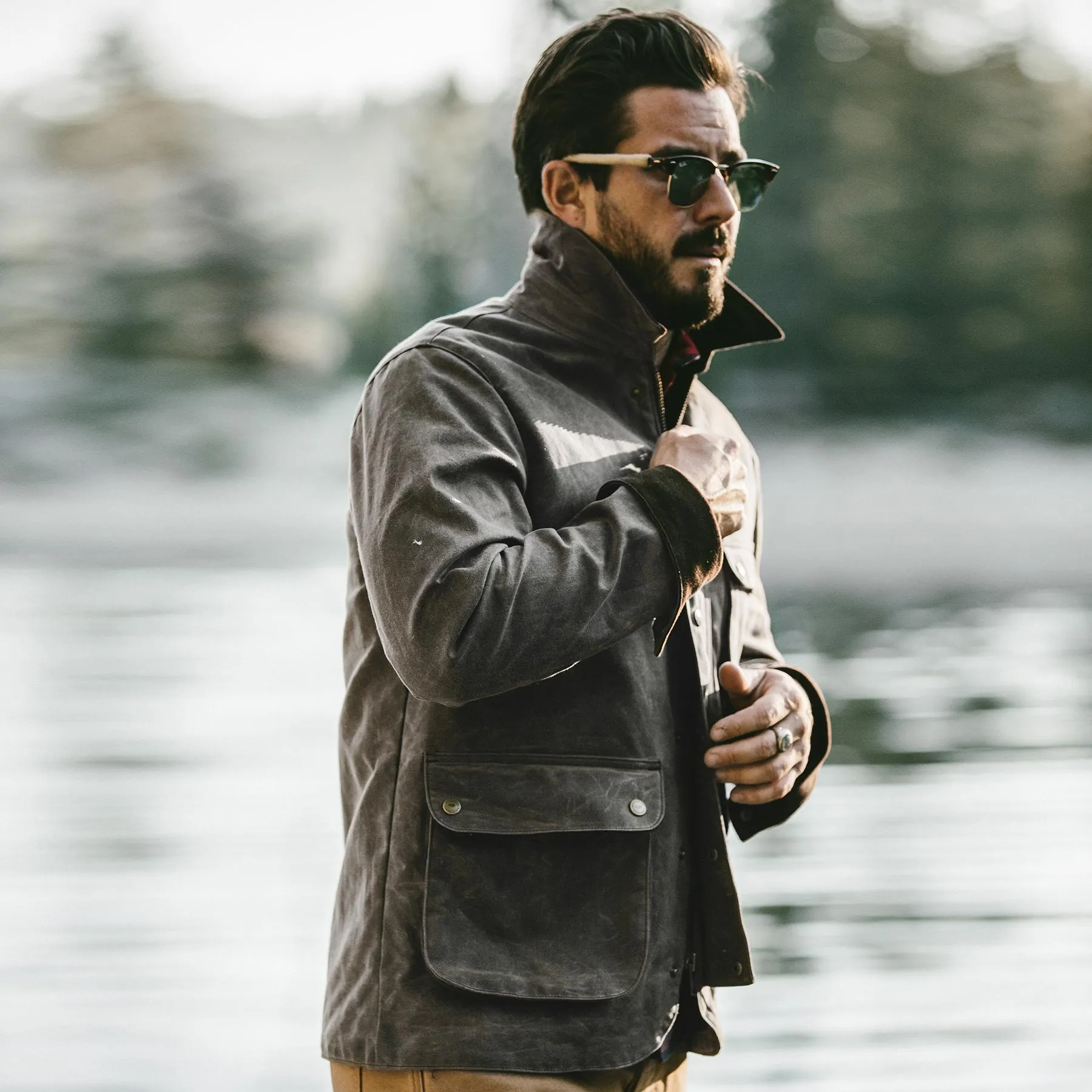 The Rover Jacket in Chocolate Beeswaxed Canvas sold by Taylor Stitch product image thumbnail 2