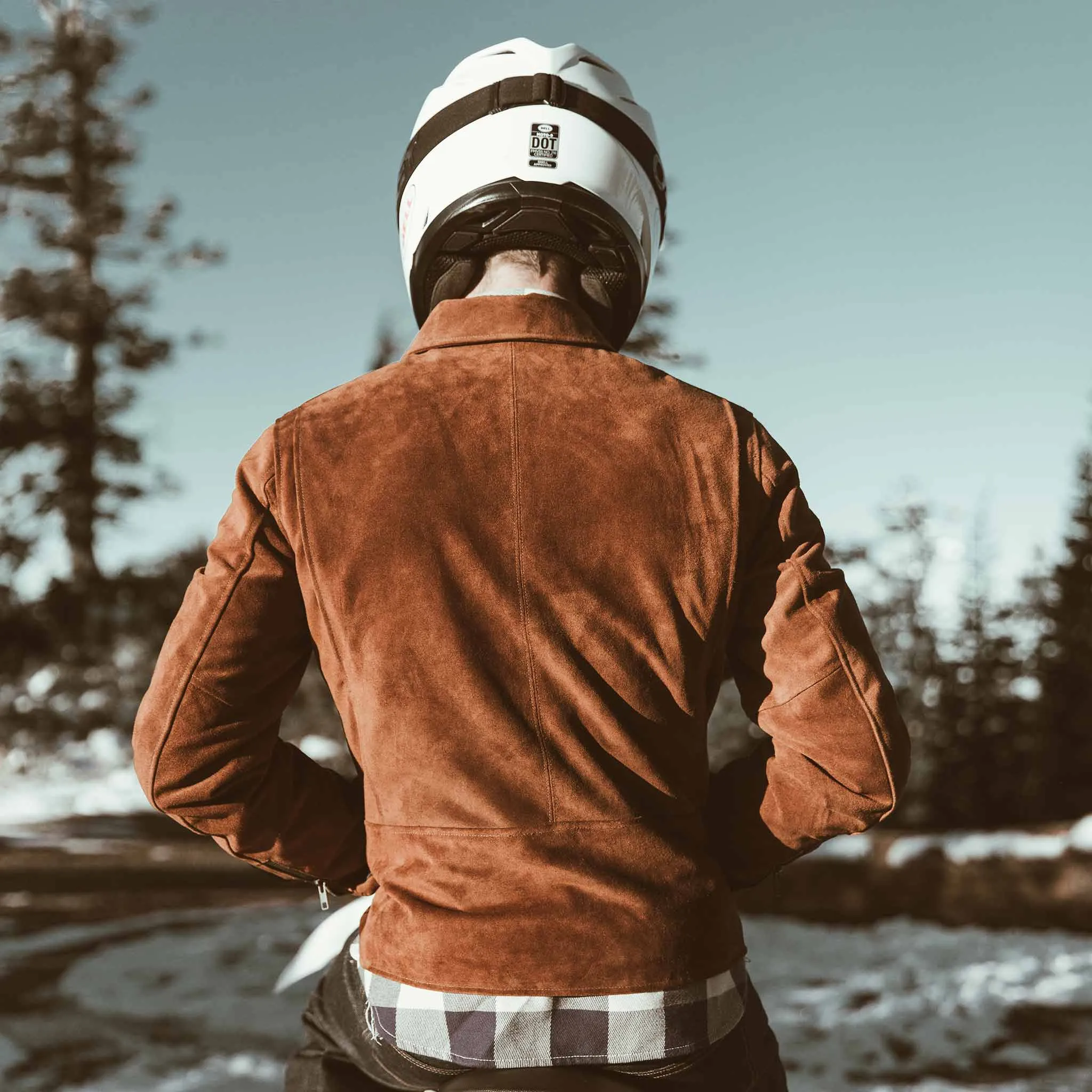 The Moto Jacket in Tobacco Weatherproof Suede sold by Taylor Stitch product image thumbnail 4