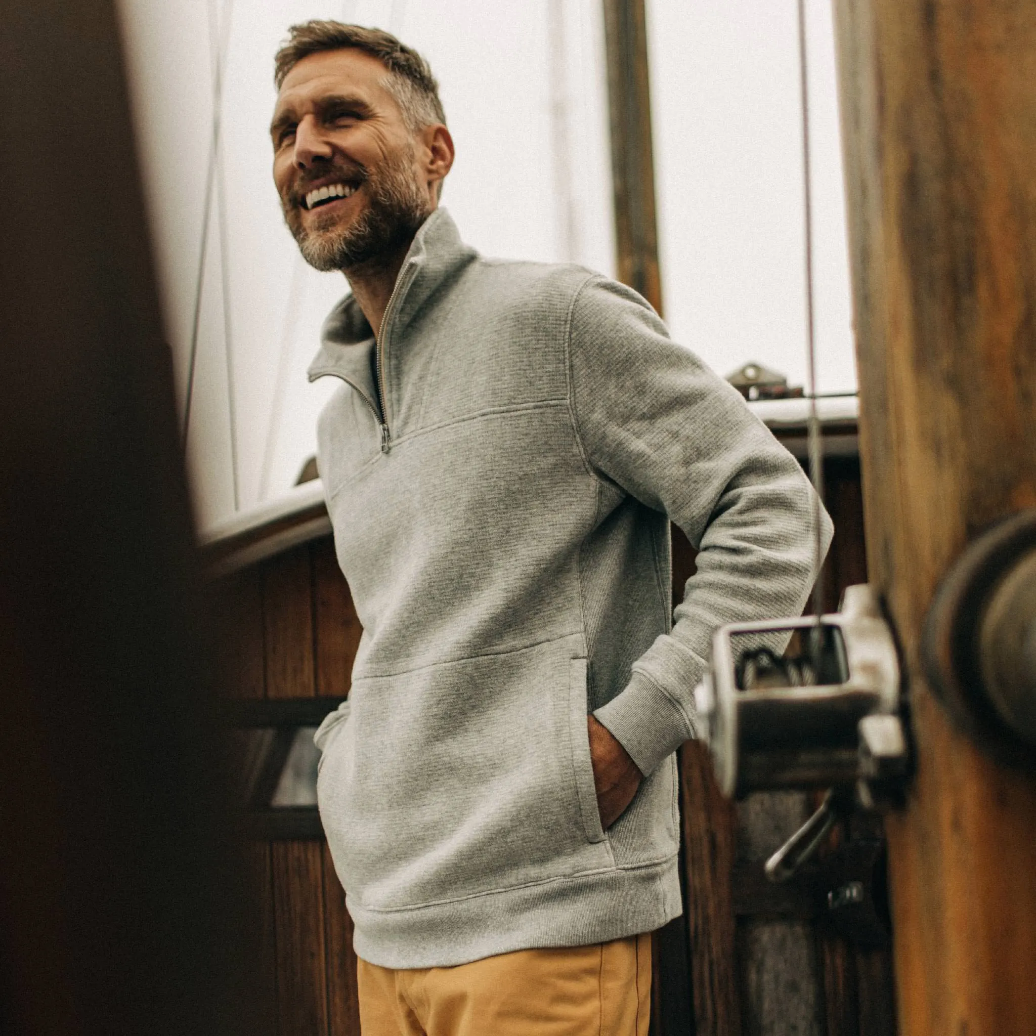 The Horizon Pullover in Ash Double Knit sold by Taylor Stitch product image thumbnail 2