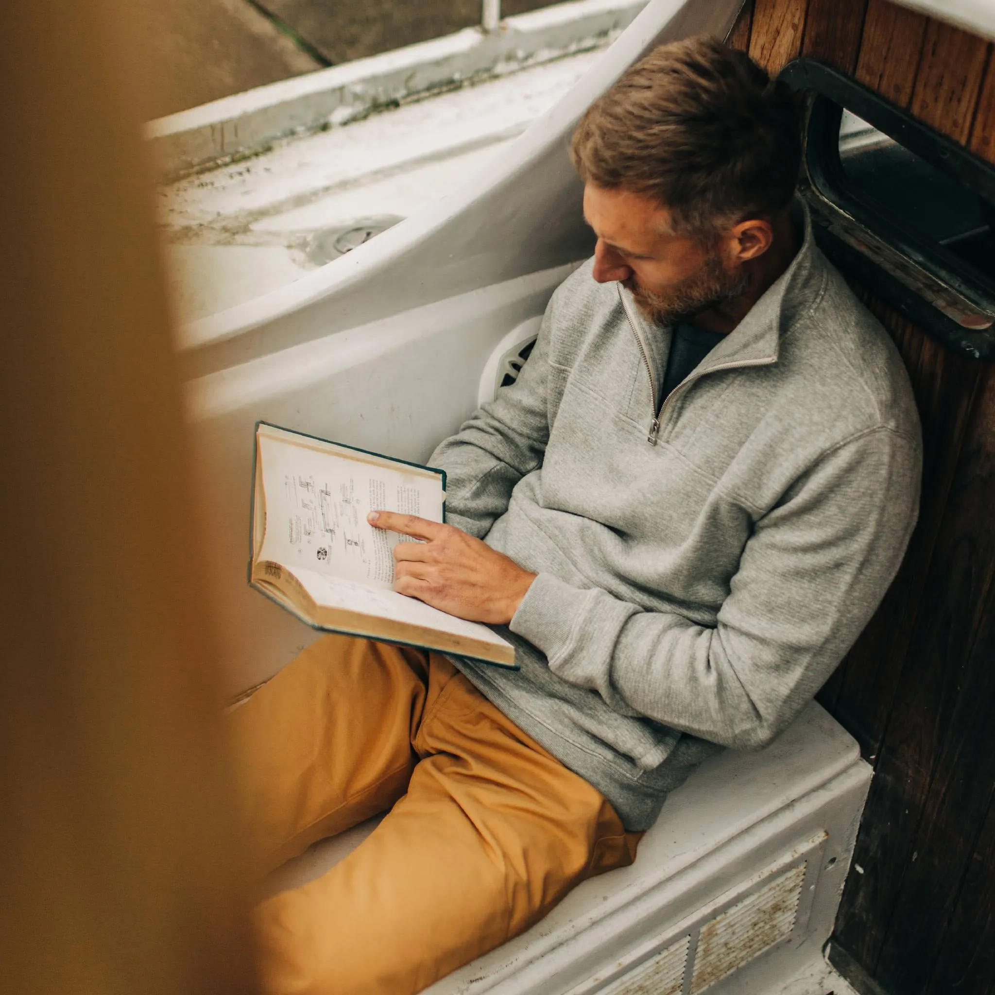 The Horizon Pullover in Ash Double Knit sold by Taylor Stitch product image thumbnail 5