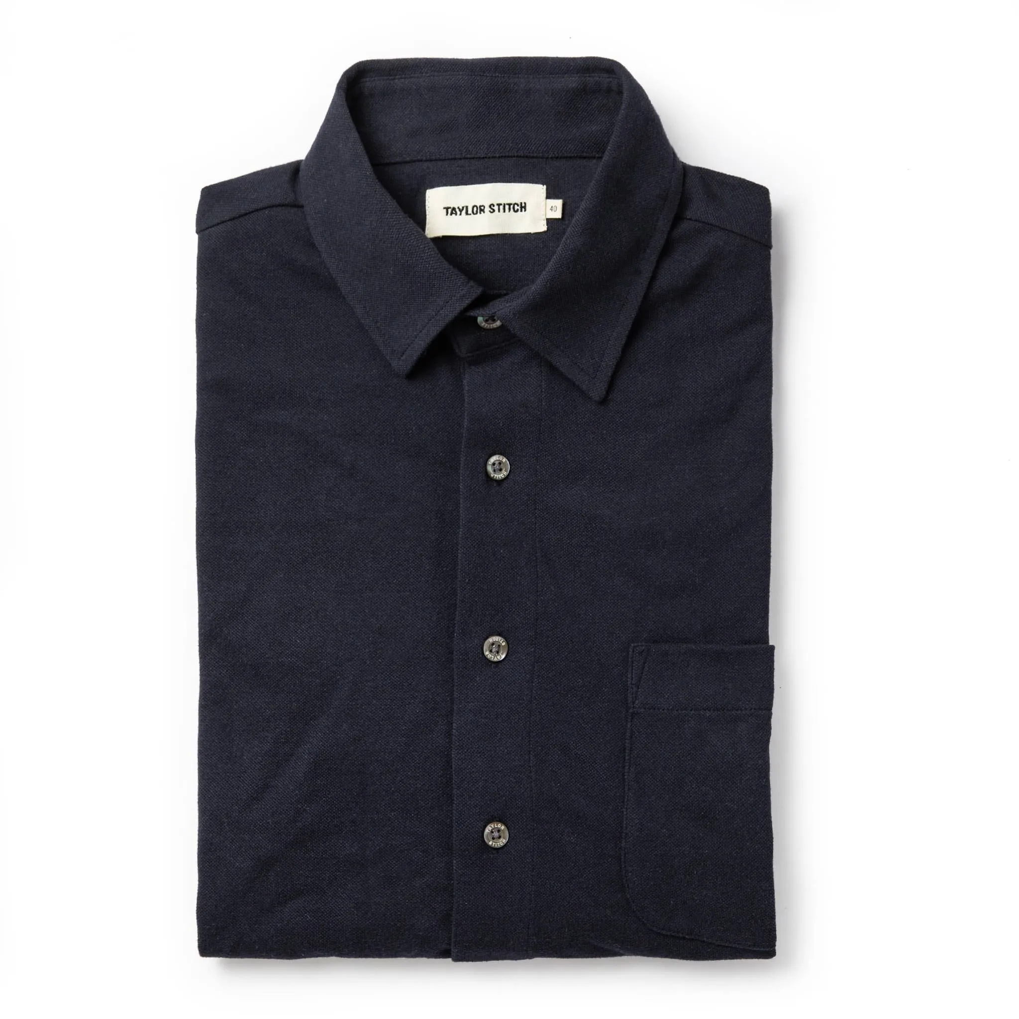 The California in Navy Pique sold by Taylor Stitch