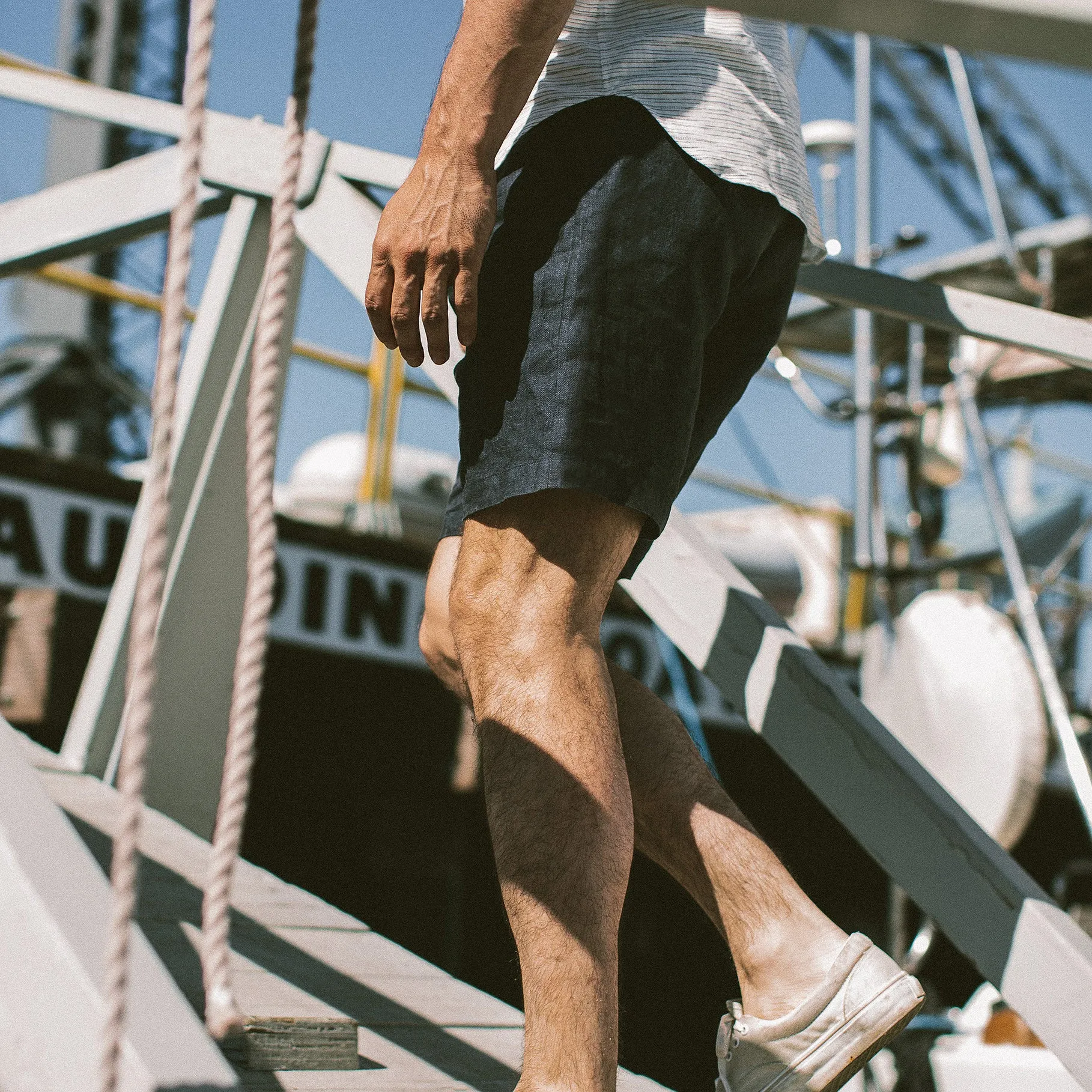 The Maritime Short in Navy Linen Herringbone sold by Taylor Stitch product image thumbnail 3