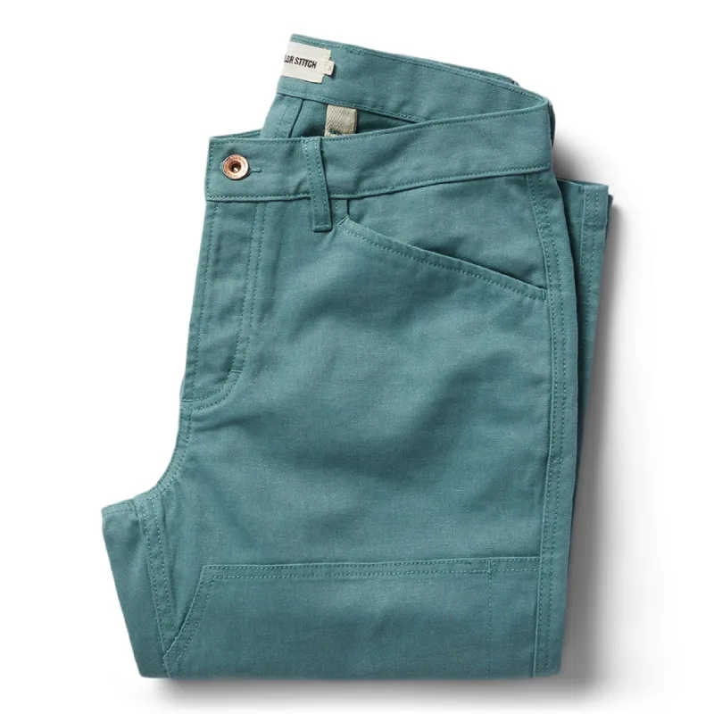The Chore Pant in Ocean Boss Duck sold by Taylor Stitch