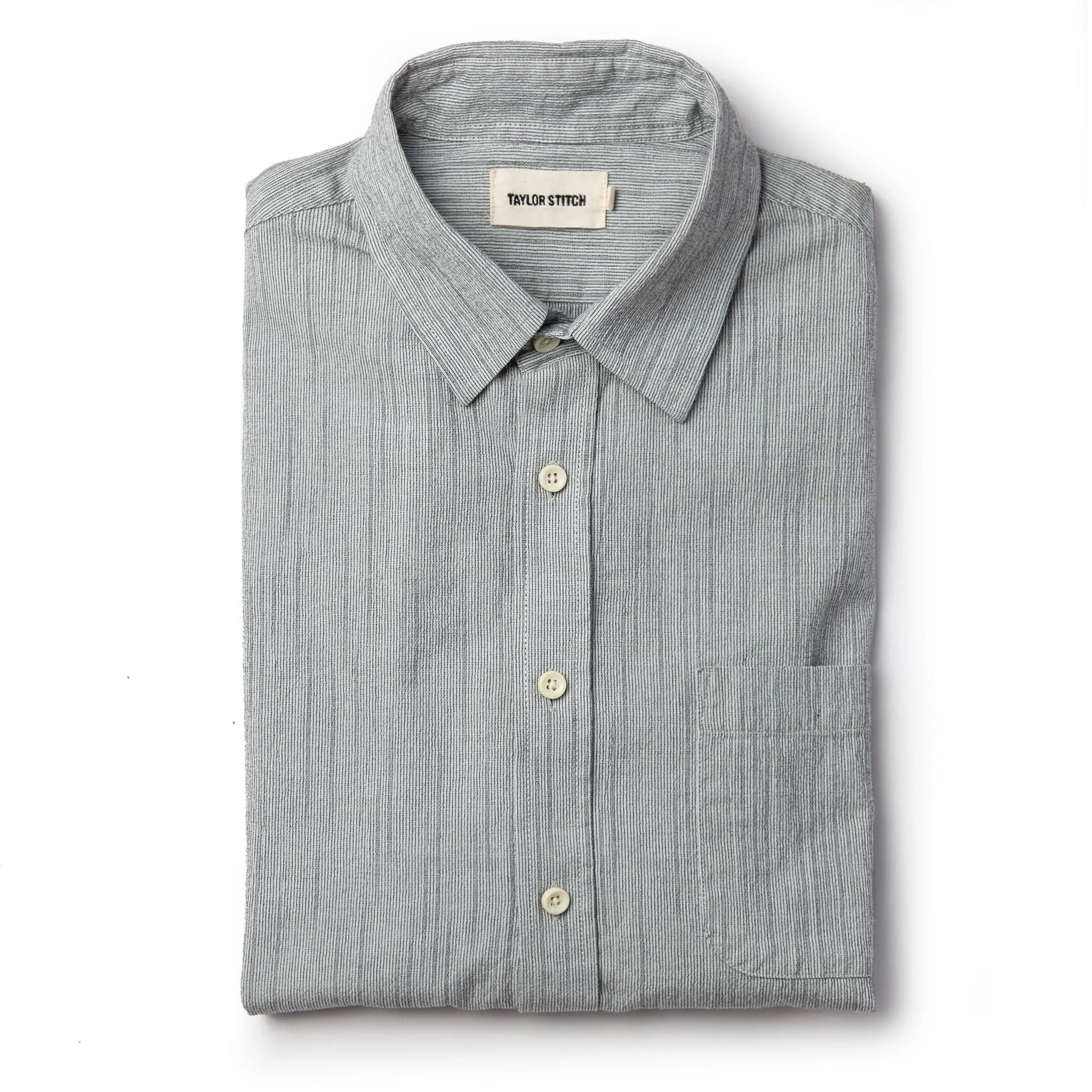 The California in Midnight Slub Micro Stripe sold by Taylor Stitch