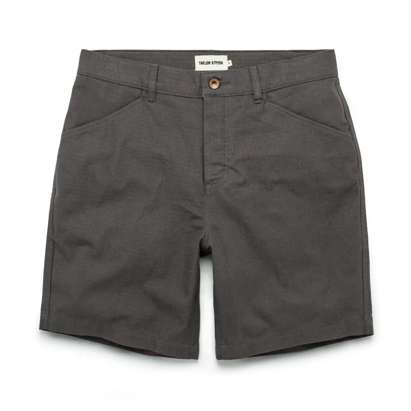 The Camp Short in Gravel Ripstop sold by Taylor Stitch
