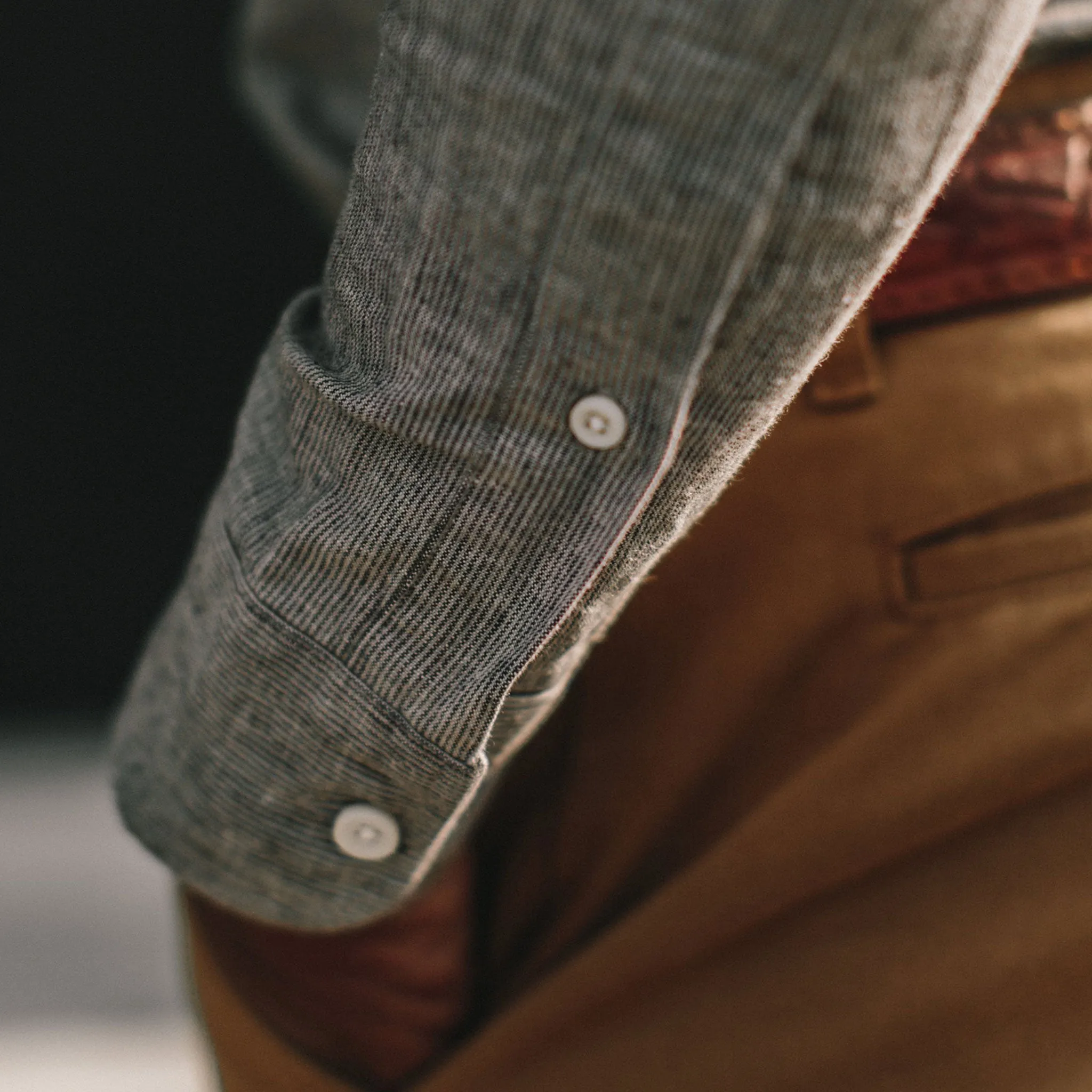 The California in Grey Mini Stripe sold by Taylor Stitch product image thumbnail 5