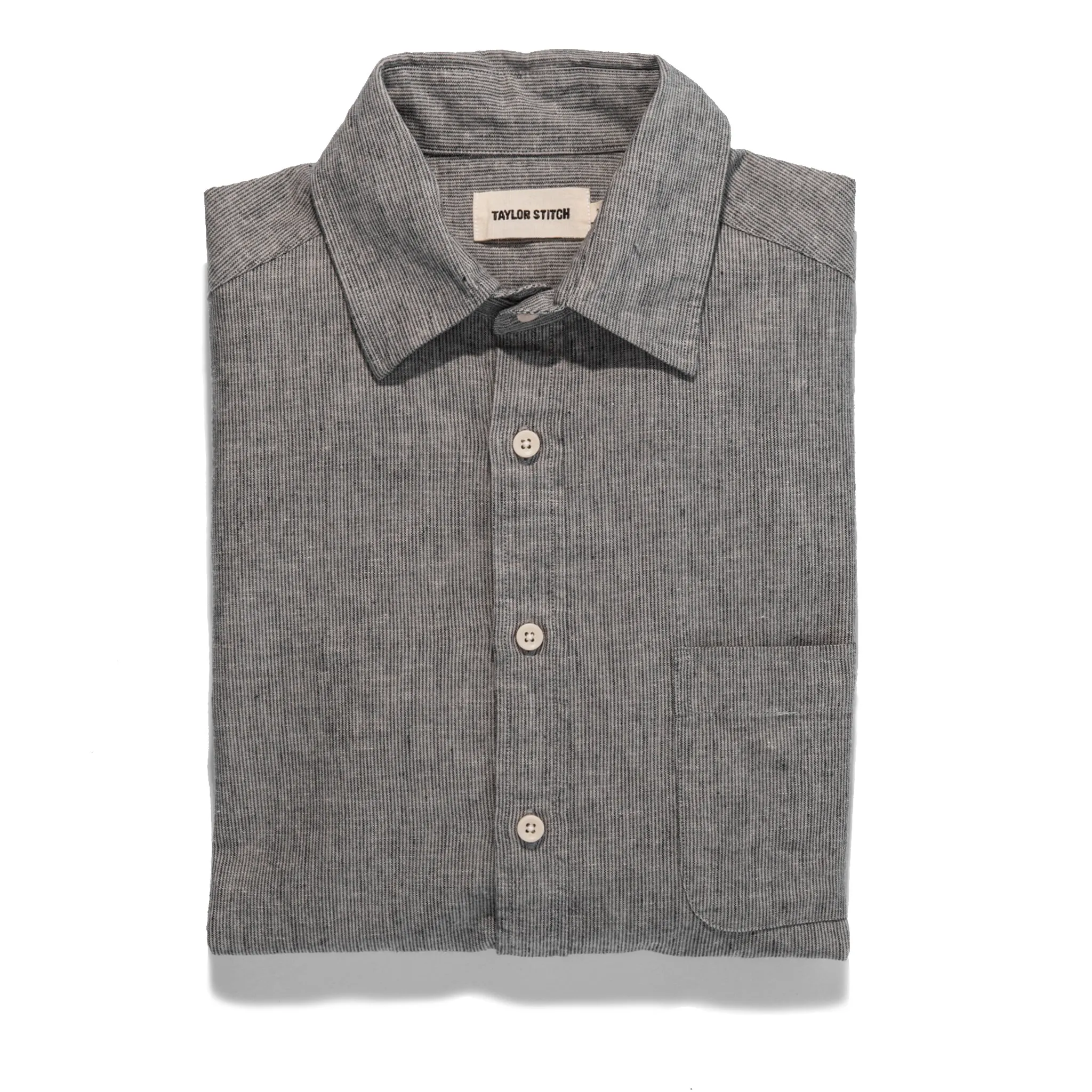 The California in Grey Mini Stripe sold by Taylor Stitch