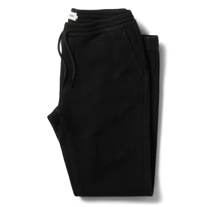 The Apres Pant in Coal Waffle sold by Taylor Stitch