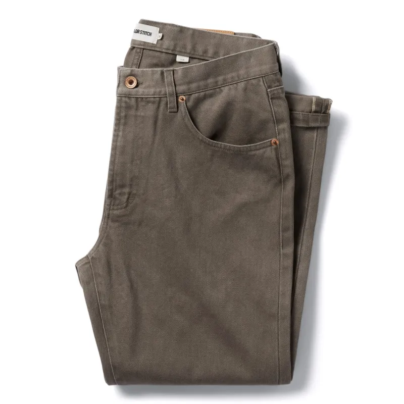 The Slim All Day Pant in Washed Walnut Selvage sold by Taylor Stitch