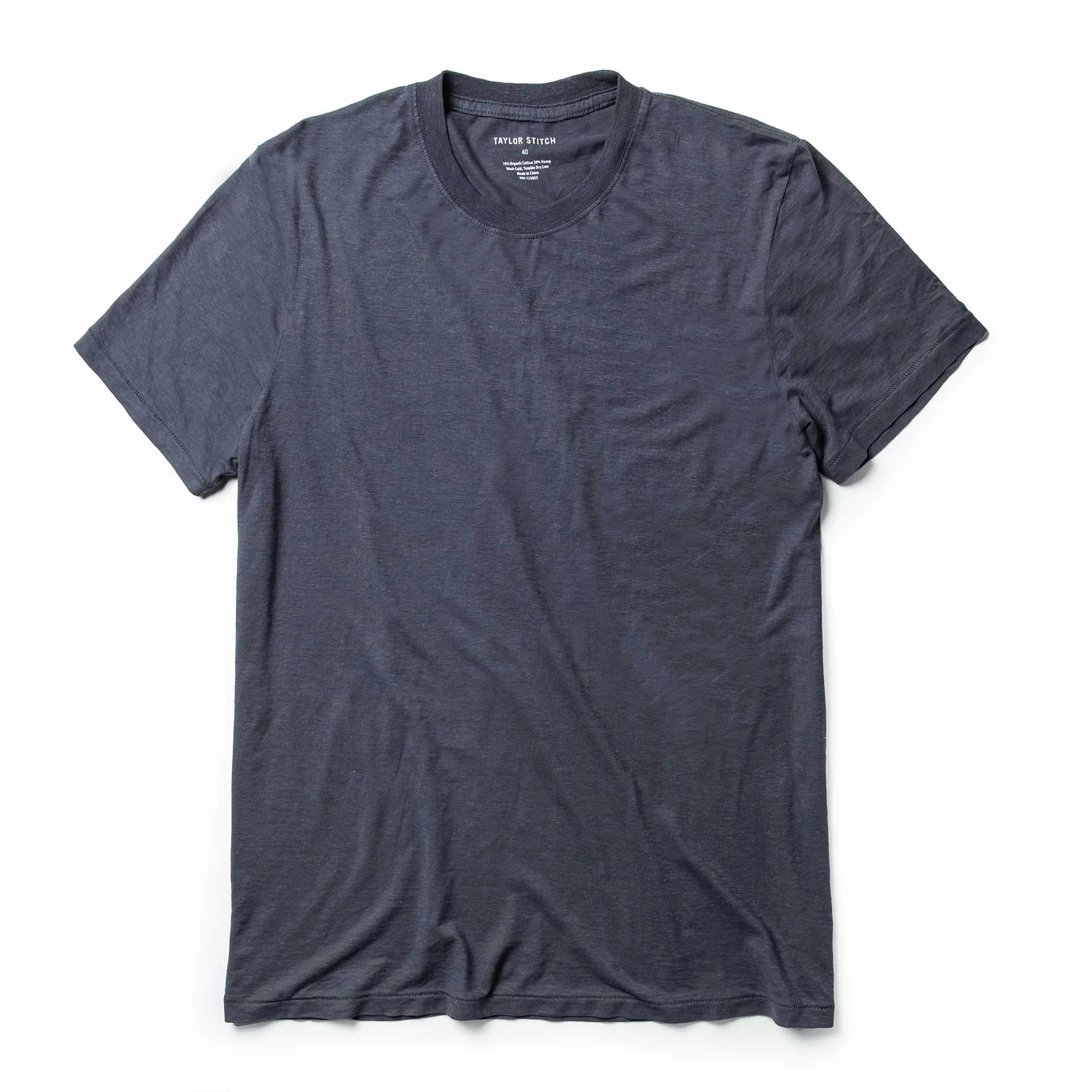 The Cotton Hemp Tee in Navy sold by Taylor Stitch