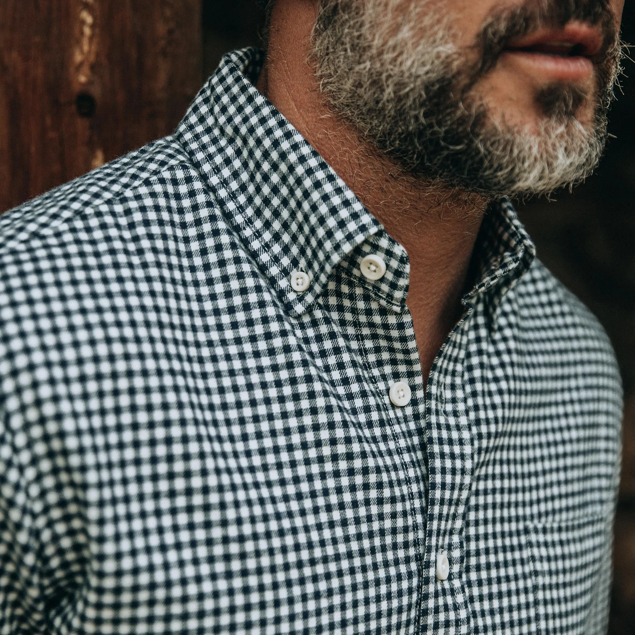 The Jack in Brushed Navy Gingham sold by Taylor Stitch product image thumbnail 3