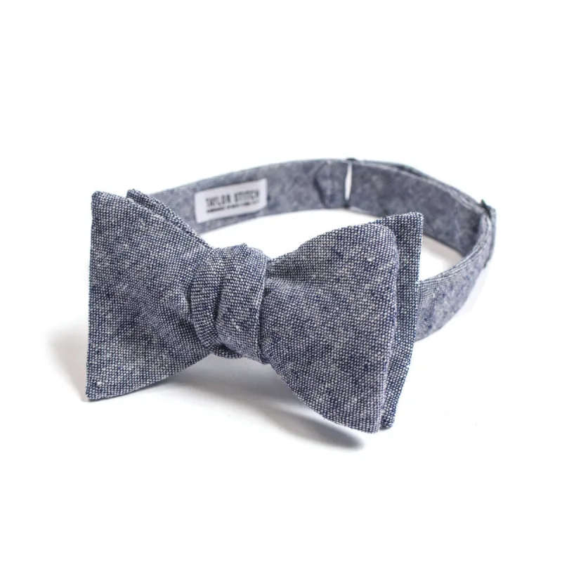 Navy Linen Chambray Bow Tie sold by Taylor Stitch