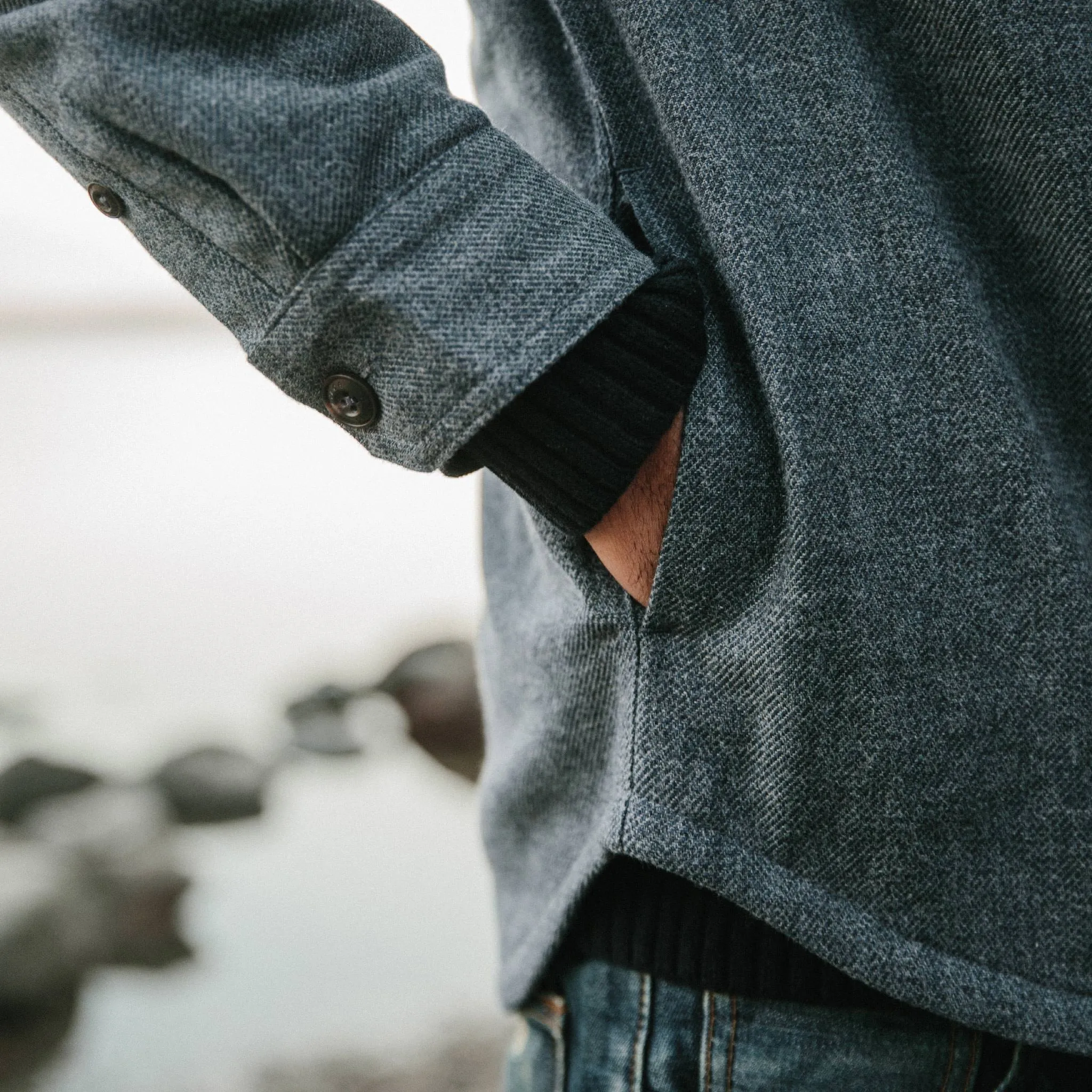 The Lined Utility Shirt in Indigo and Slate Twill sold by Taylor Stitch product image thumbnail 4