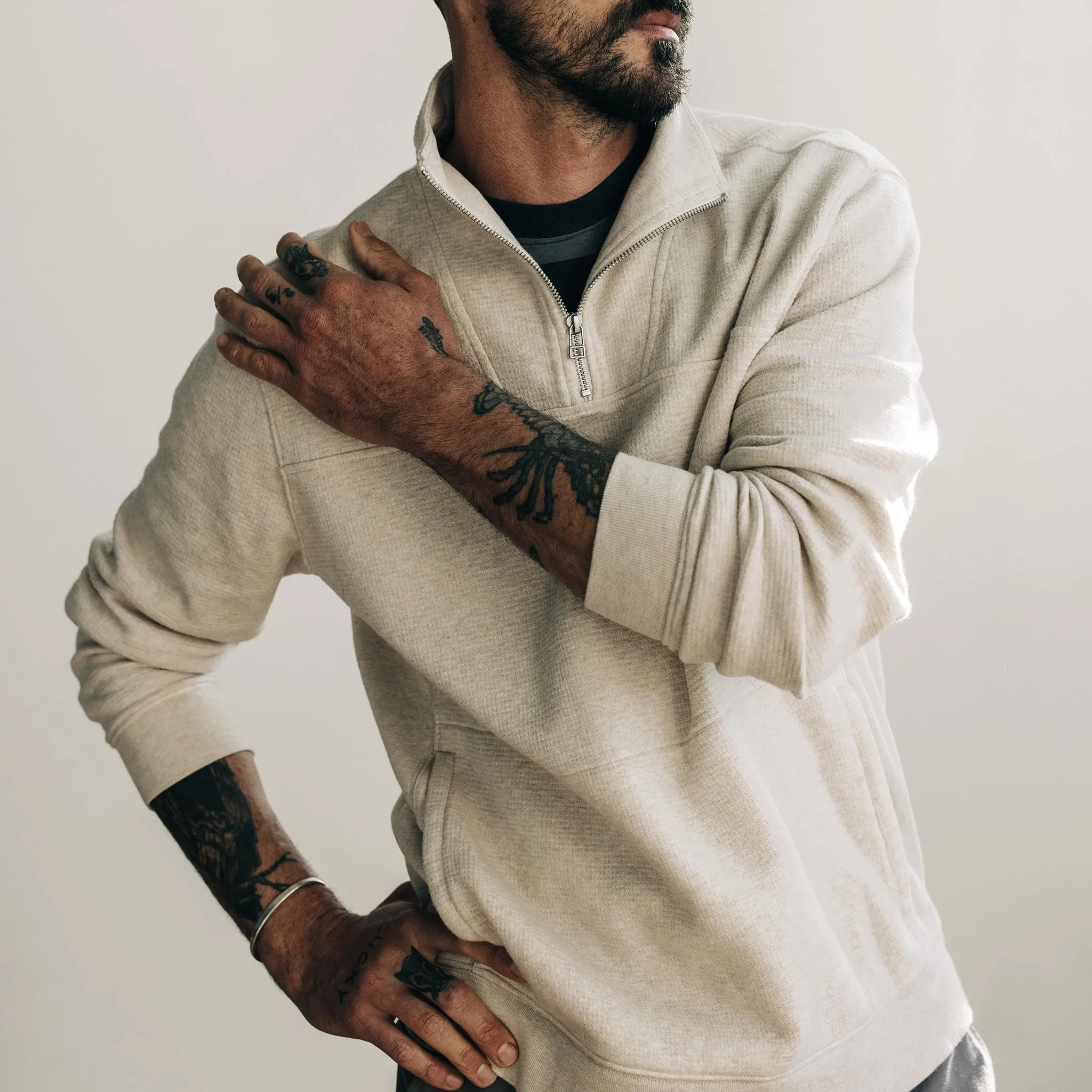 The Horizon Pullover in Oat Heather sold by Taylor Stitch product image thumbnail 4