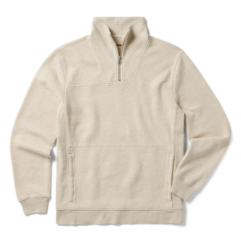 The Horizon Pullover in Oat Heather made by Taylor Stitch