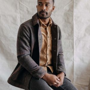 The Ojai Jacket in Heathered Camo Wool sold by Taylor Stitch