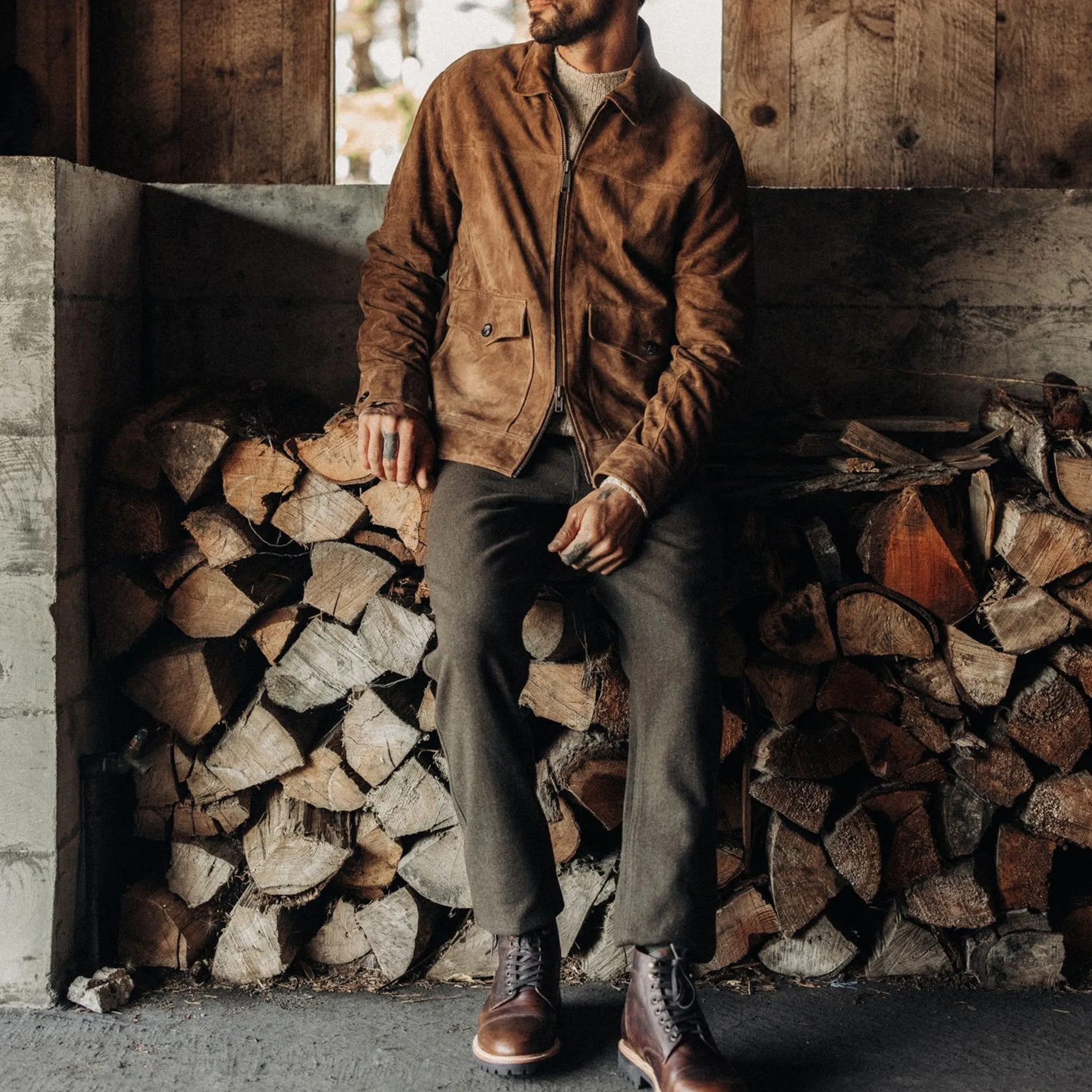 The Carnegie Pant in Army Herringbone Wool sold by Taylor Stitch product image thumbnail 2