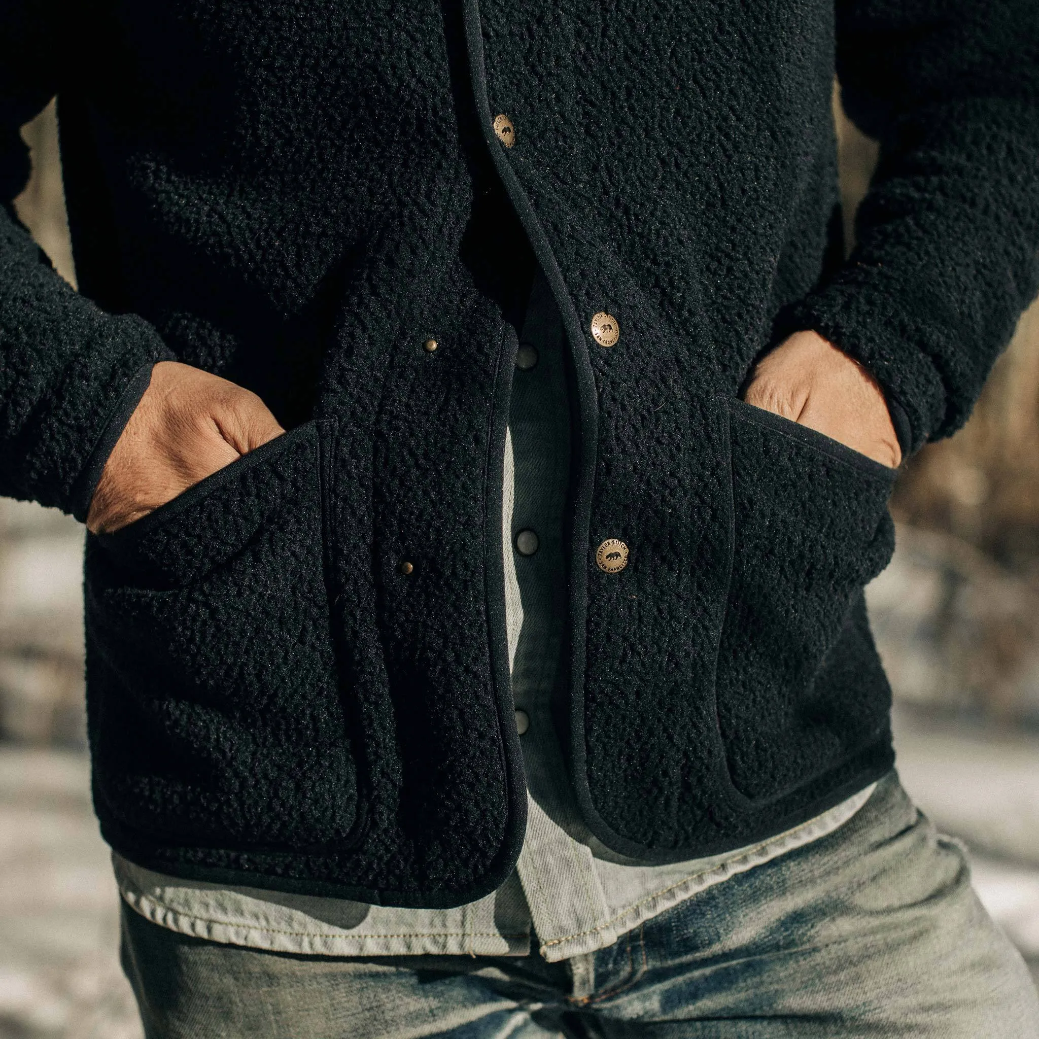 The Port Jacket in Navy Sherpa sold by Taylor Stitch product image thumbnail 4