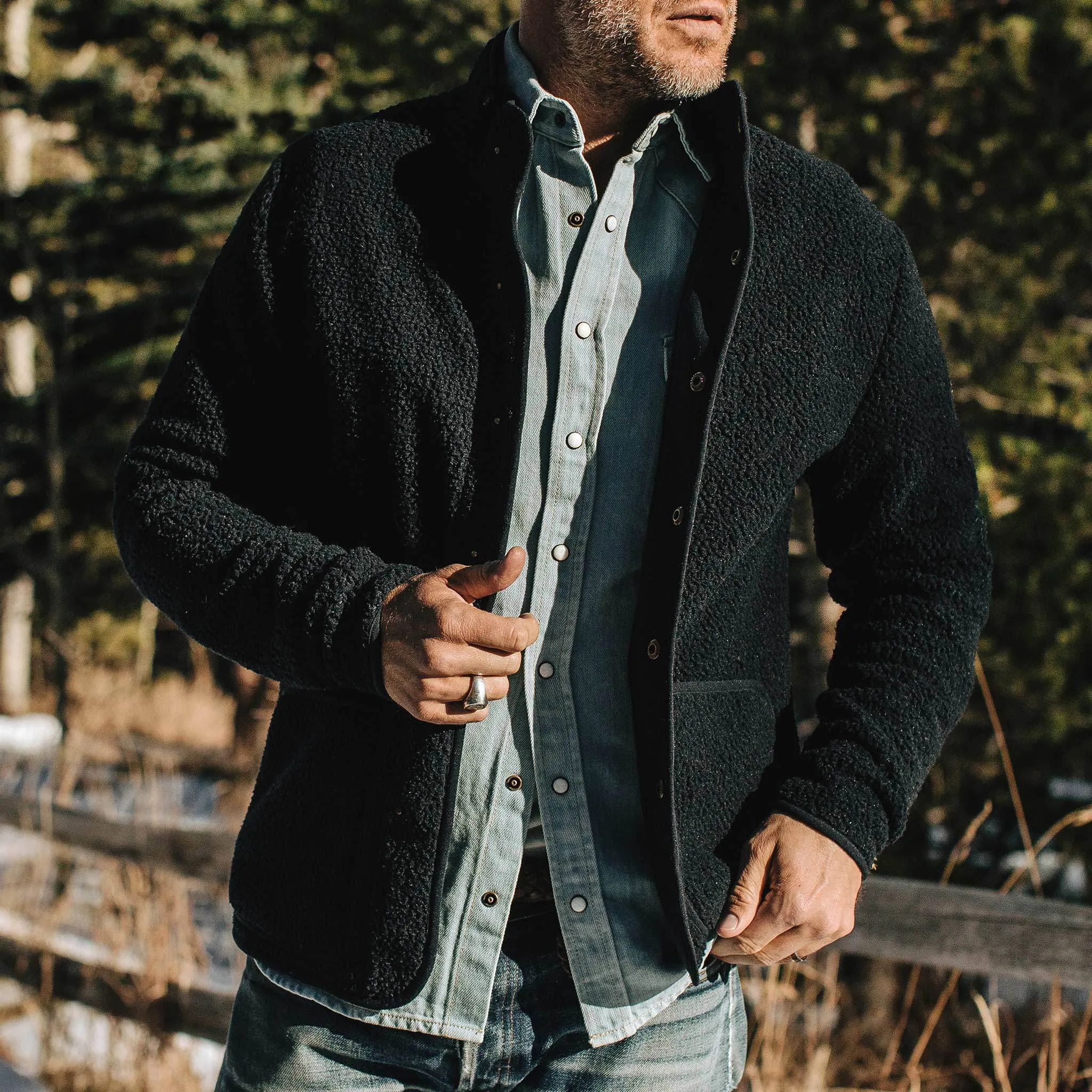 The Port Jacket in Navy Sherpa sold by Taylor Stitch product image thumbnail 5