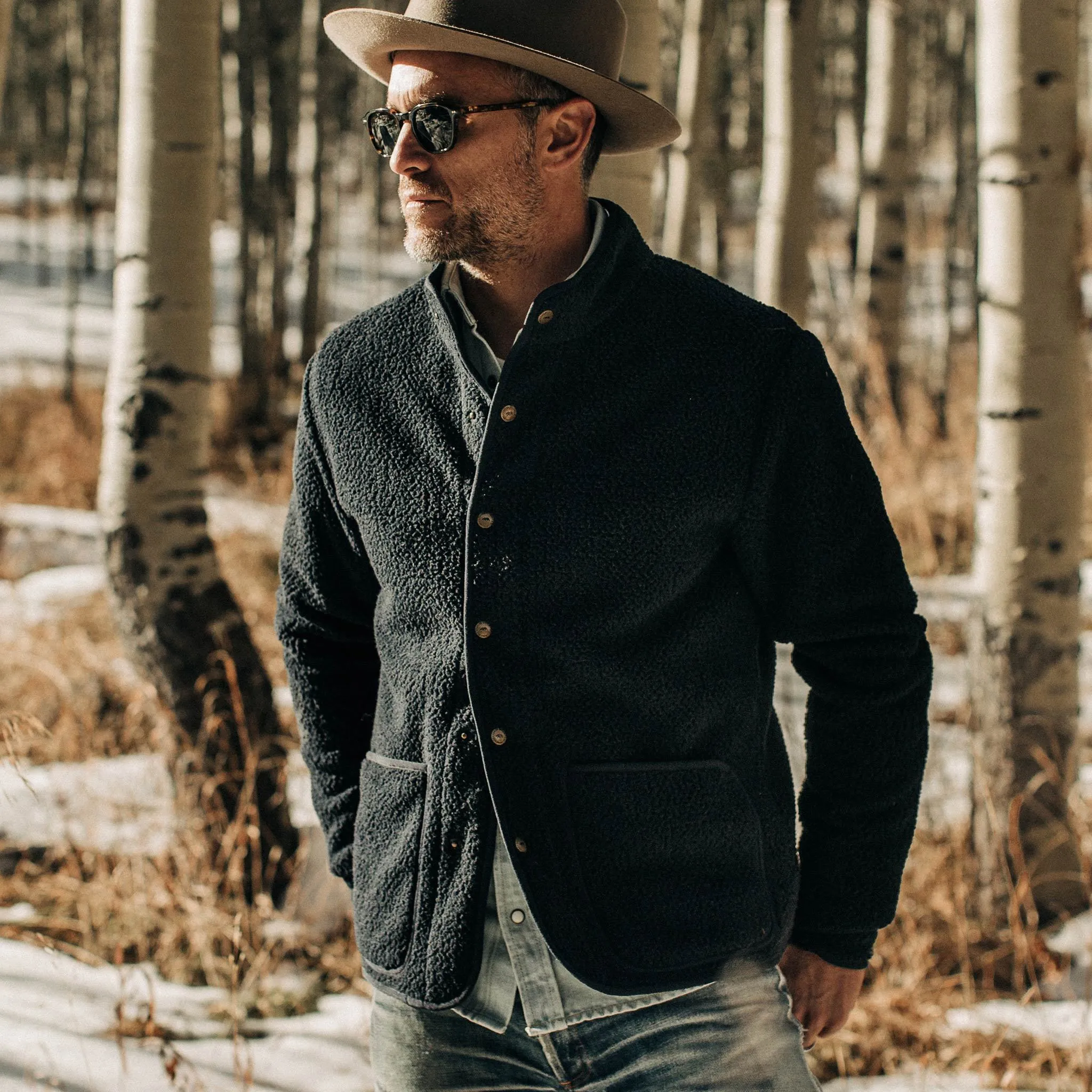 The Port Jacket in Navy Sherpa sold by Taylor Stitch product image thumbnail 2