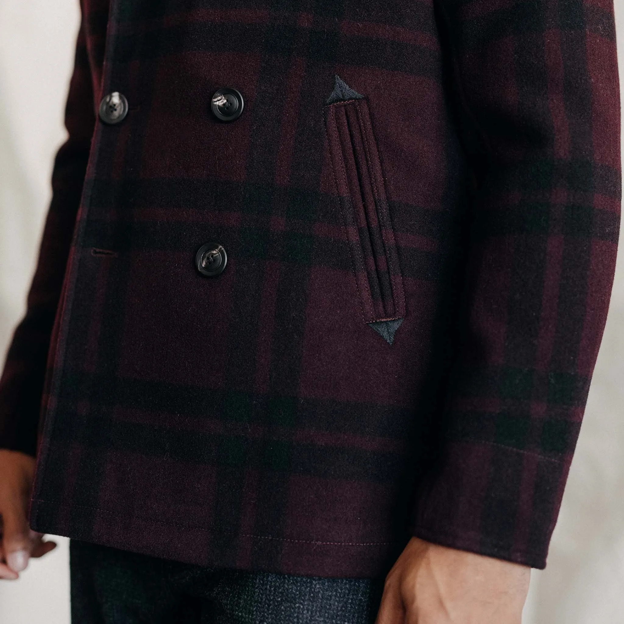 The Mariner Coat in Port Plaid Wool sold by Taylor Stitch product image thumbnail 4