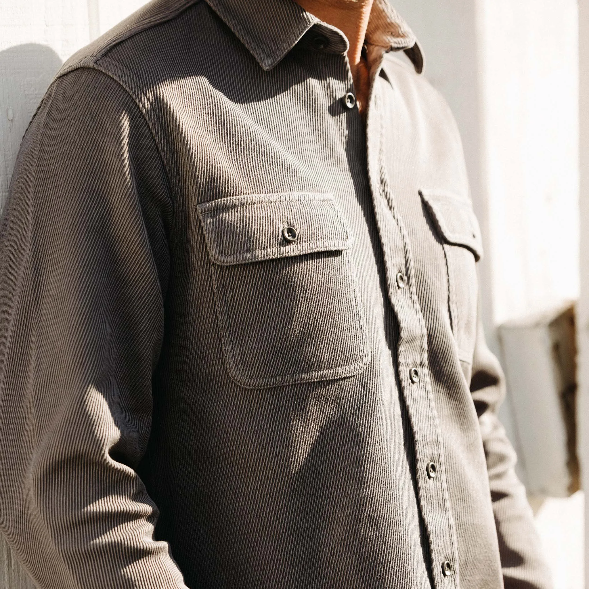 The Ledge Shirt in Shale Twill sold by Taylor Stitch product image thumbnail 3