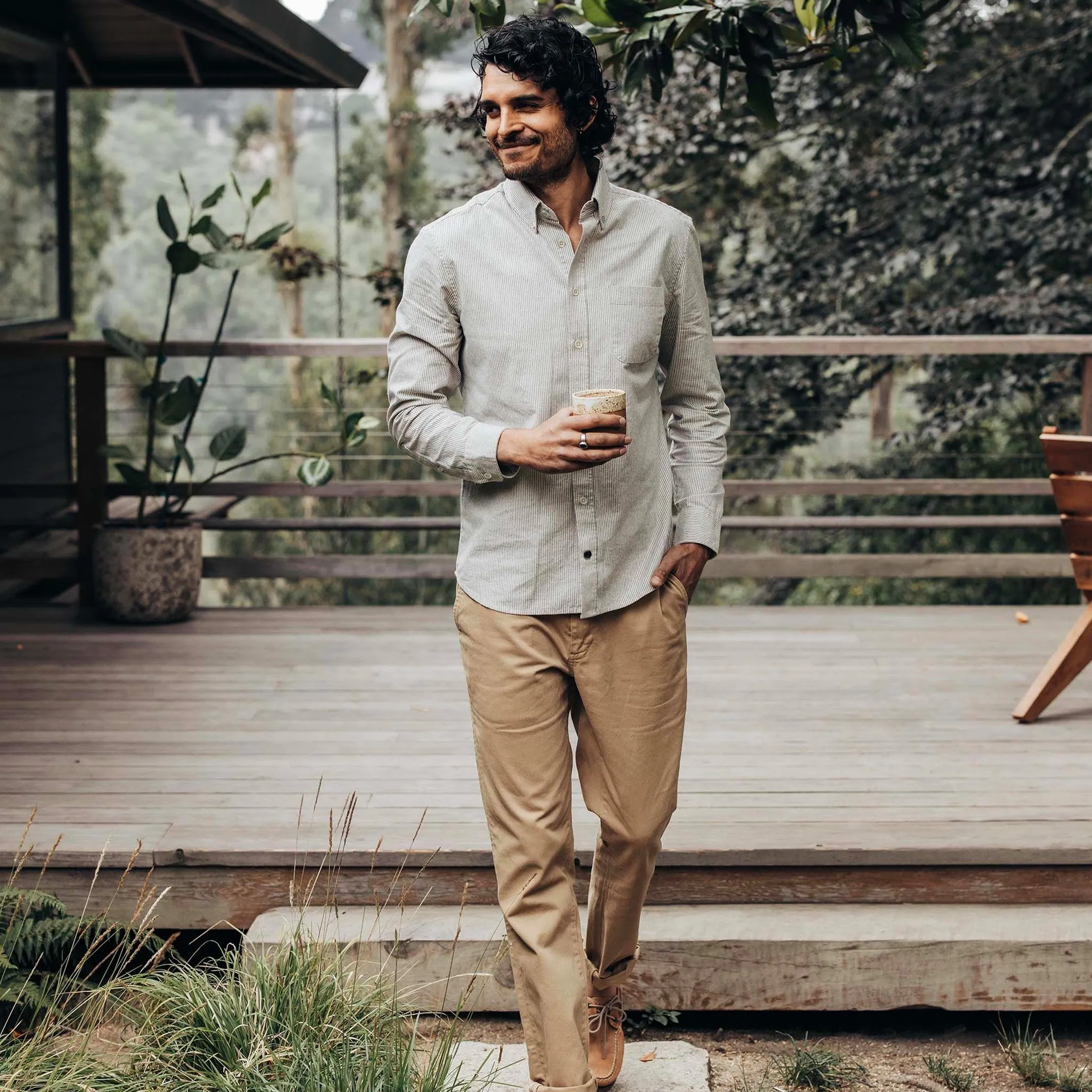 The Jack in Coal Jaspe University Stripe Oxford sold by Taylor Stitch product image thumbnail 2