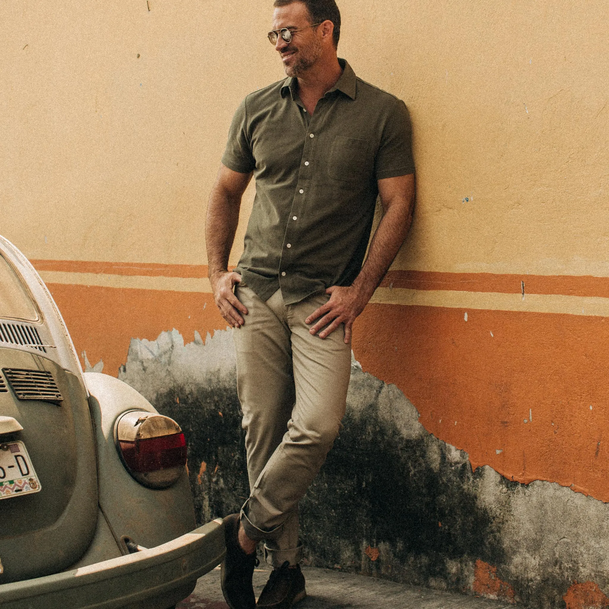 The Short Sleeve California in Olive Pique sold by Taylor Stitch product image thumbnail 2