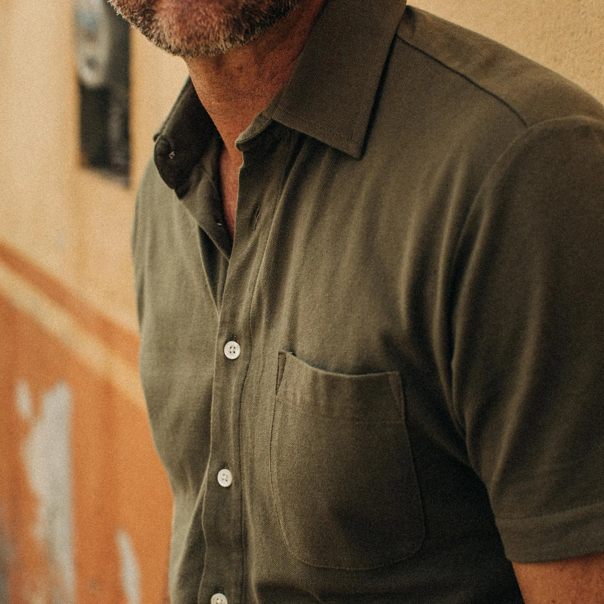 The Short Sleeve California in Olive Pique sold by Taylor Stitch product image thumbnail 4