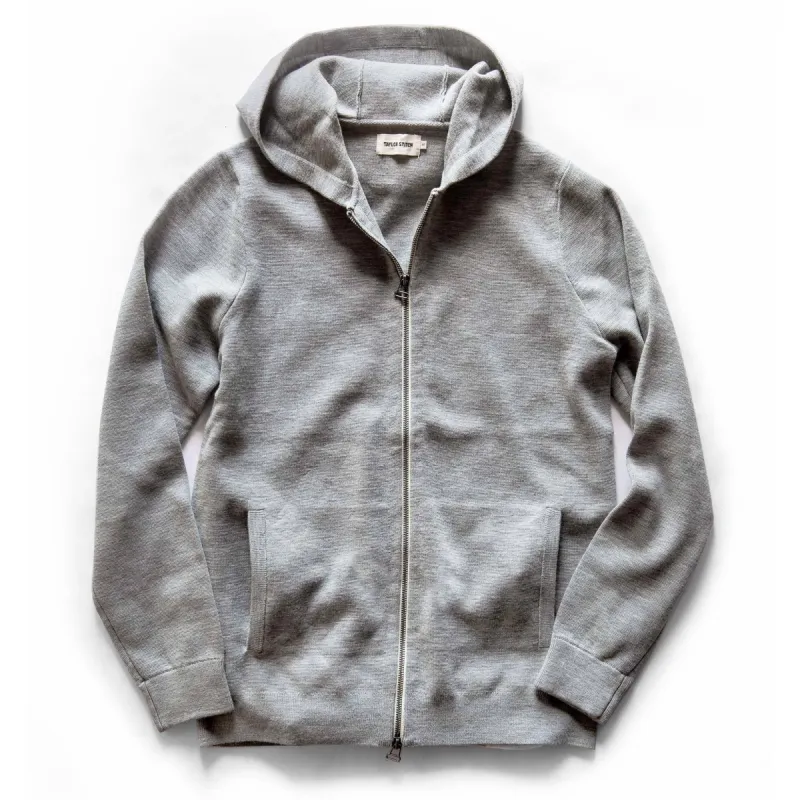 The Portola Hoodie in Aluminum sold by Taylor Stitch