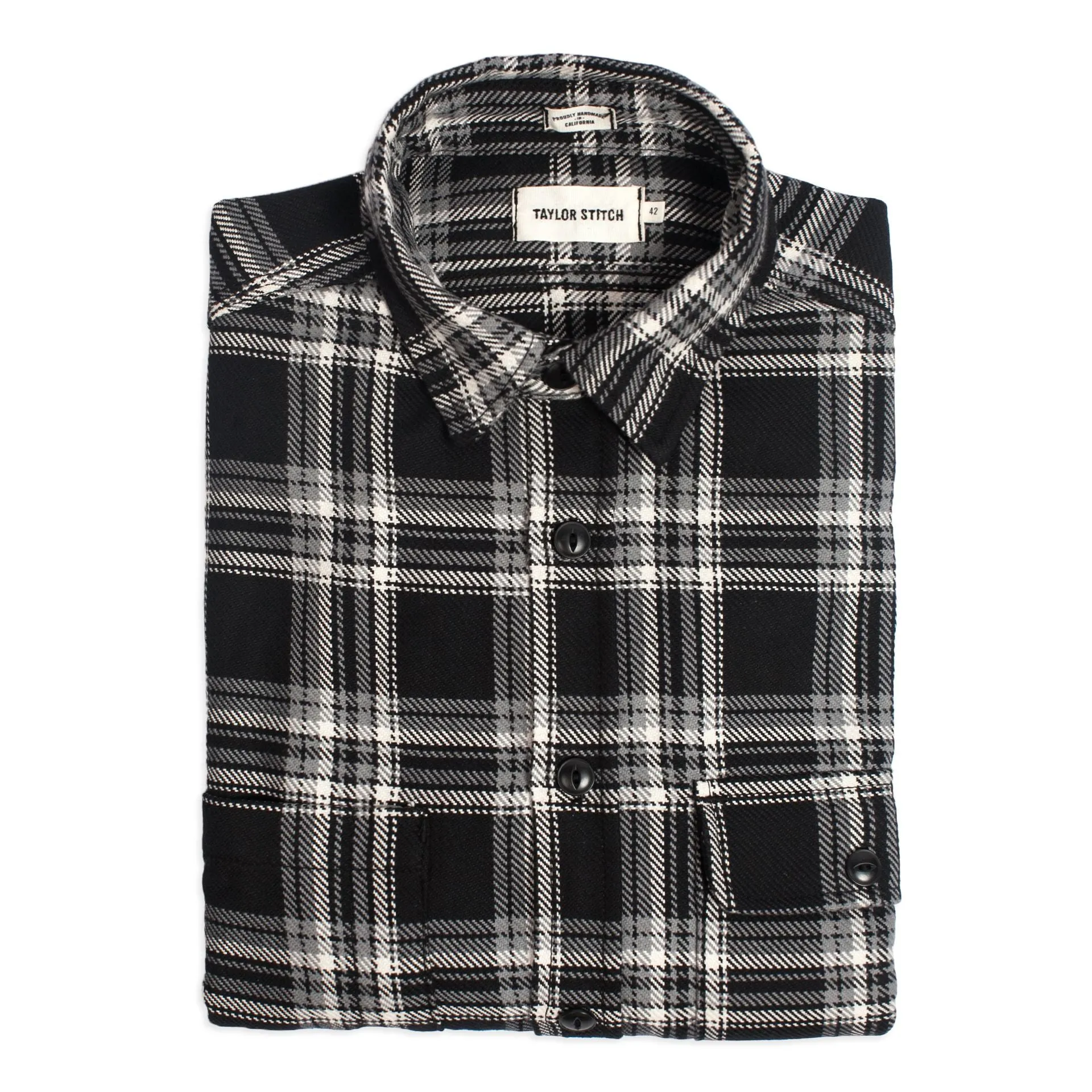 The Triple Needle Moto Utility Shirt in Black sold by Taylor Stitch