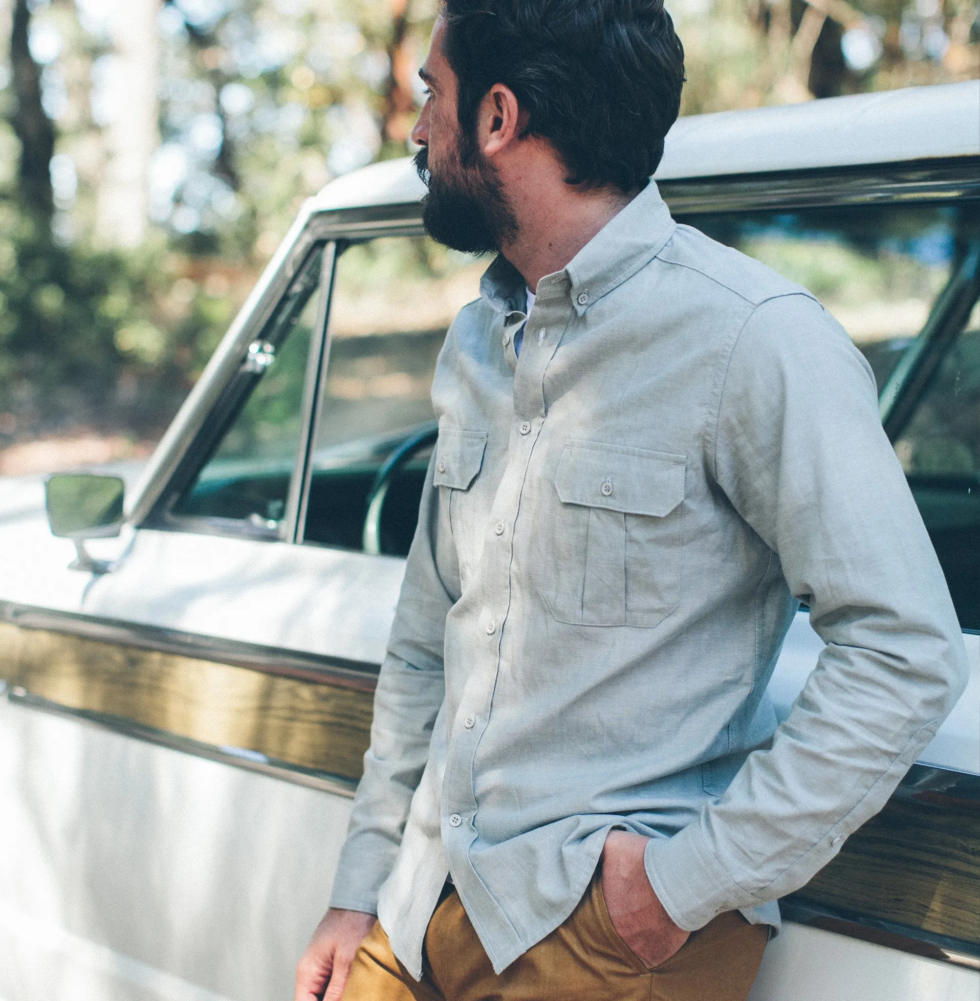 Steel Chambray Shotgun Shirt sold by Taylor Stitch product image thumbnail 3