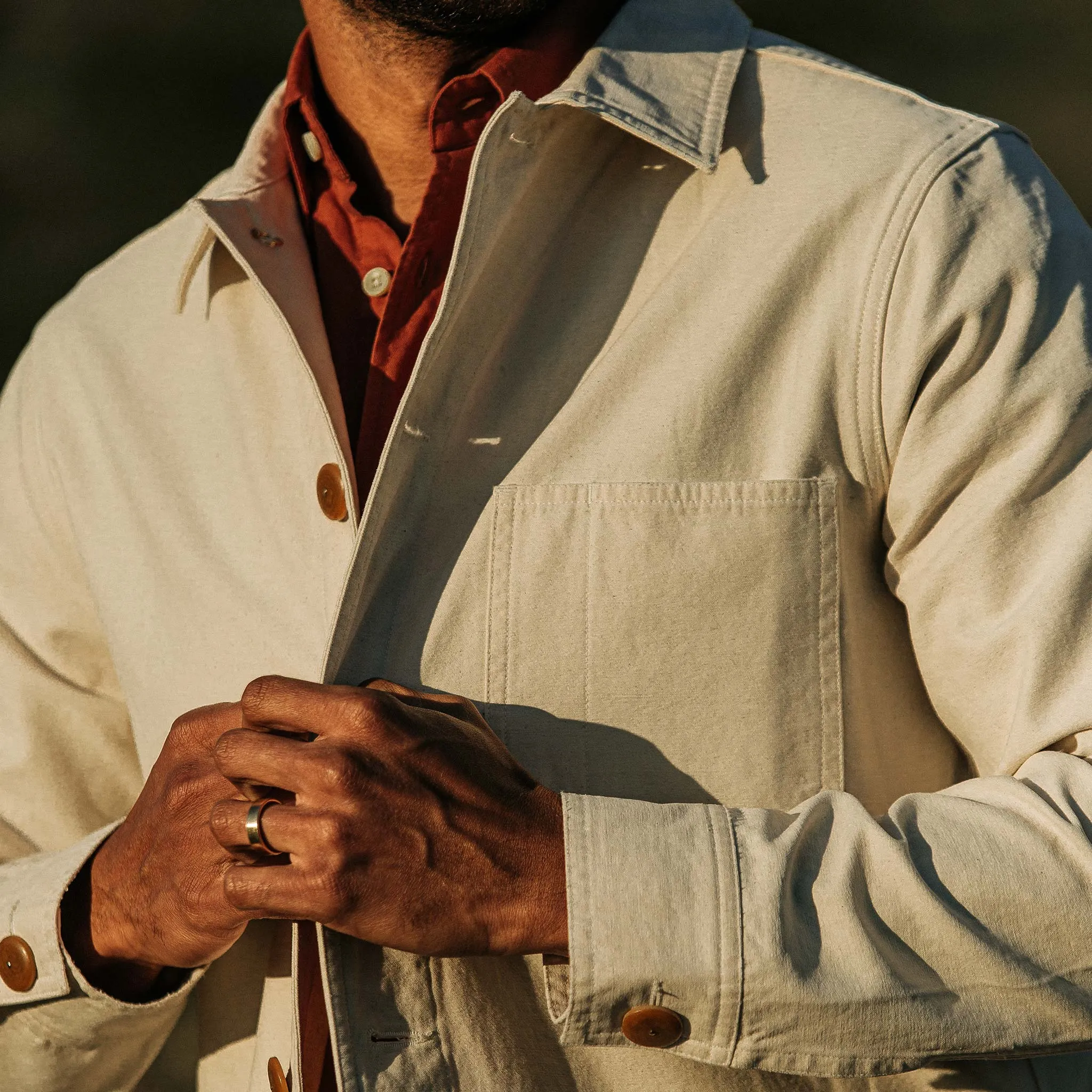 The Ojai Jacket in Natural Reverse Sateen sold by Taylor Stitch product image thumbnail 3