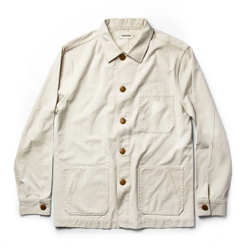 The Ojai Jacket in Natural Reverse Sateen sold by Taylor Stitch